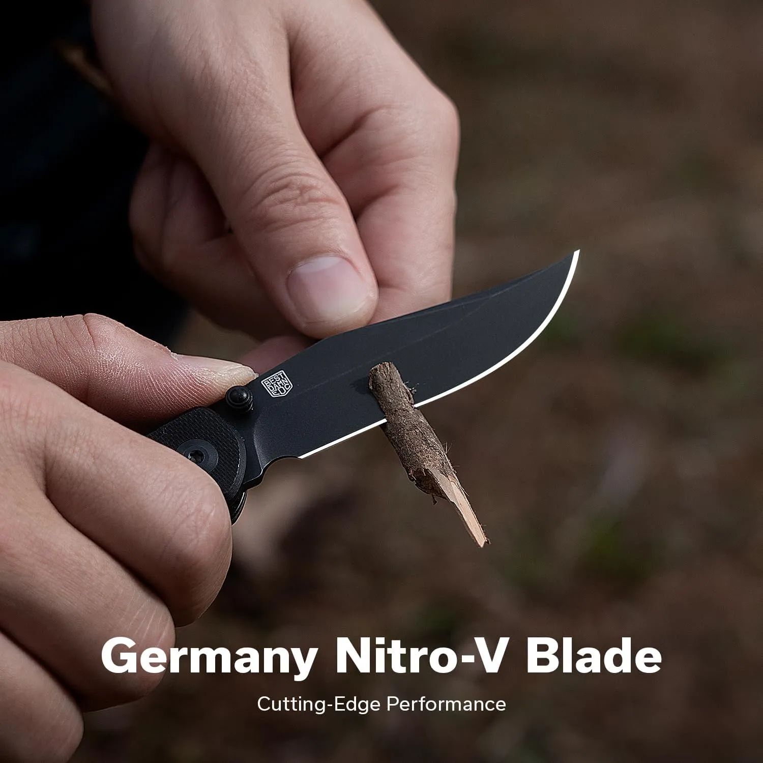 CIVIVI Clingman EDC Pocket Folding Knife with Titanium Reversible Clip, 2.99" Nitro-V Blade G10 Handle Liner Lock Knife, Gift for Men Women C23065-1 (Black)