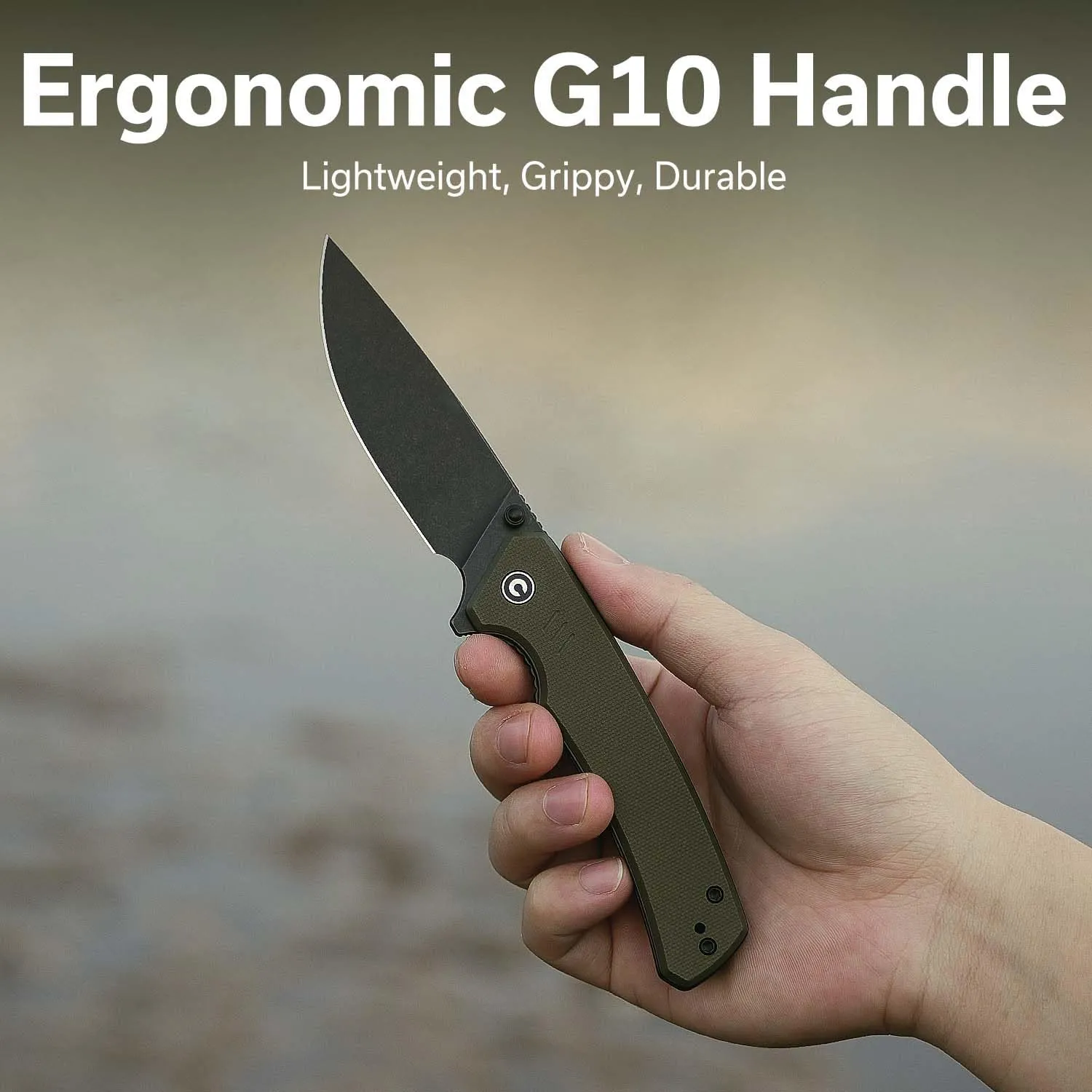 CIVIVI Merit Pocket Knife, Folding Knife with 3.28" 14C28N Blade G10 Handle, Lightweight EDC Knife with Reversible Pocket Clip for Camping Hiking Indoor & Outdoor, C24012-2, OD Green