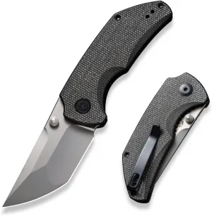 CIVIVI Thug 2 Pocket Knife for EDC, Matthew Christensen 2.69" Nitro-V Blade Micarta Handle with Thumb Stud & Reversible Pocket Clip, Folding Knife for Utility Hiking Camping Fishing Outdoor C20028C-3