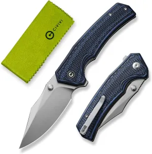 CIVIVI Vexillum Folding Knife for Outdoor and EDC, Flipper Pocket Knife with Thumb Stud Opener, 3.81" Nitro-V Blade Milled Two-tone G10 Handle for Men C23003D-3