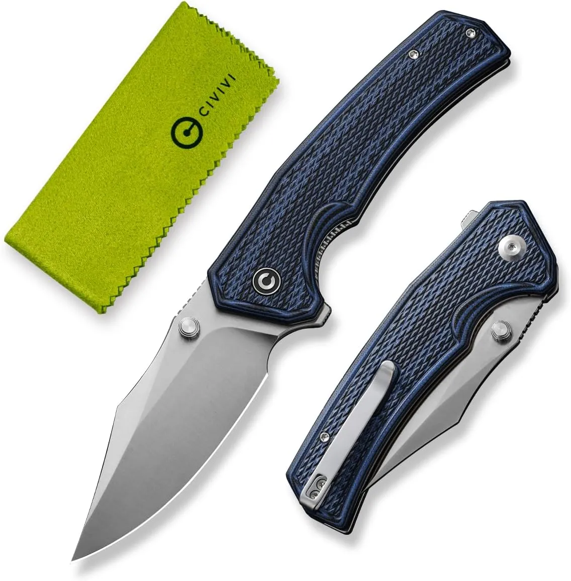 CIVIVI Vexillum Folding Knife for Outdoor and EDC, Flipper Pocket Knife with Thumb Stud Opener, 3.81" Nitro-V Blade Milled Two-tone G10 Handle for Men C23003D-3
