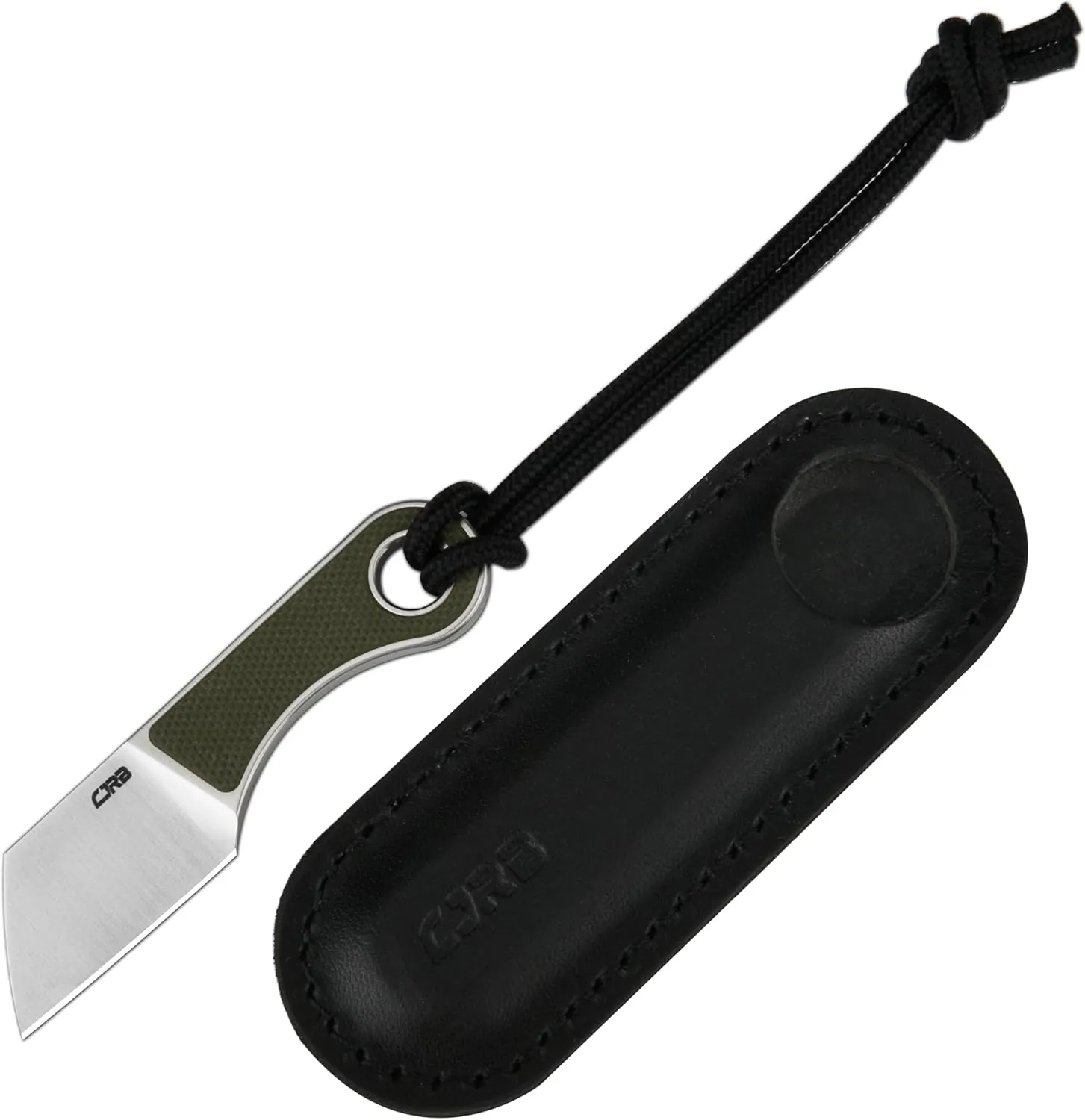CJRB Chip Fixed Blade EDC Knife, 1.23'' AR-RPM9 Powder Steel Blade, Full Tang With Sheath G10 Handle for Men Outdoor Survival Camping, J1939 Green, 1939-GN