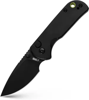 CJRB CUTLERY Pocket Knife for EDC Mica (J1934) Thumb Studs Folding Knife with 2.36" AR-RPM9 Steel Blade and Black Aluminum Handle,Ideal for Outdoor Hunting Camping