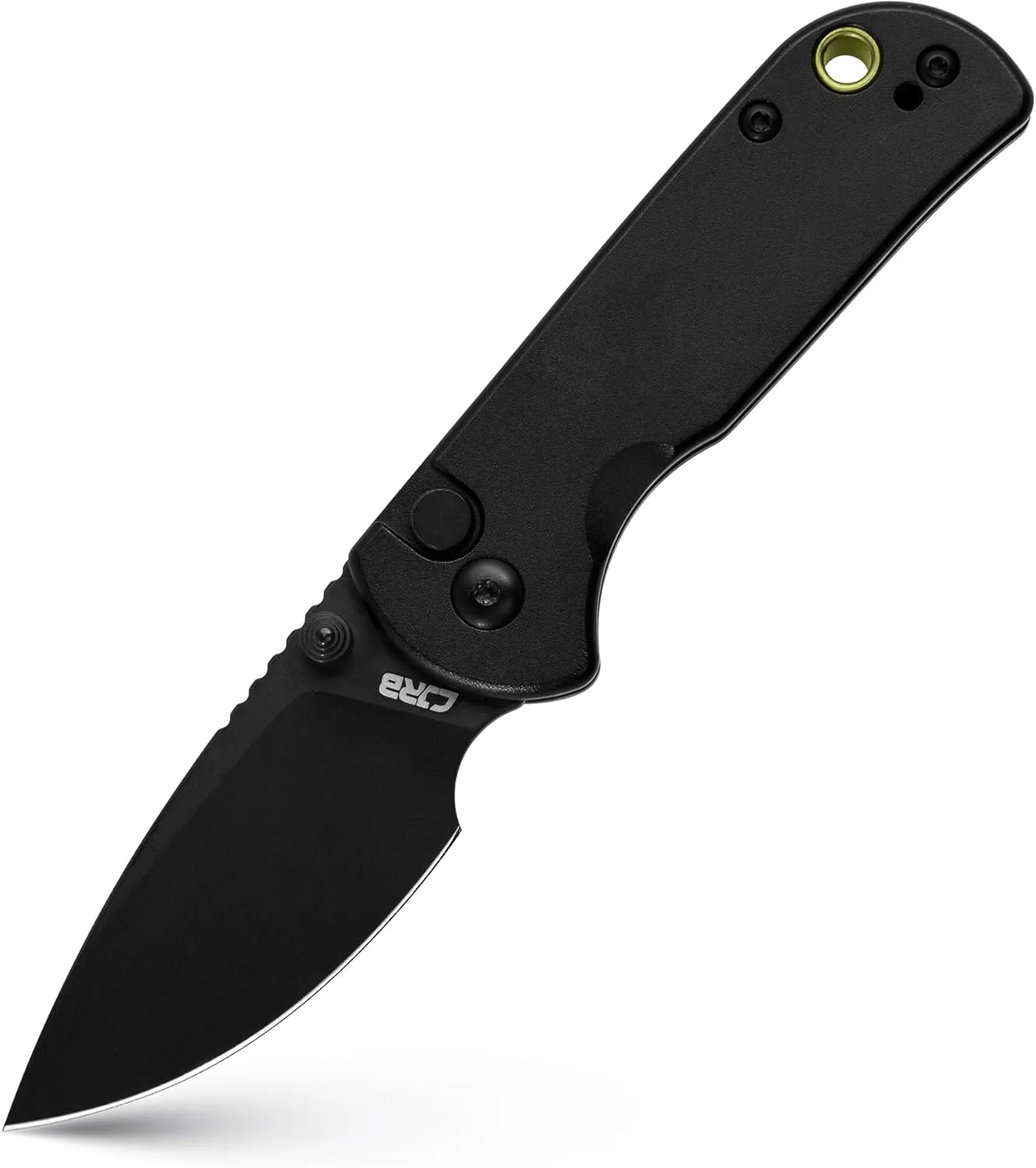 CJRB CUTLERY Pocket Knife for EDC Mica (J1934) Thumb Studs Folding Knife with 2.36" AR-RPM9 Steel Blade and Black Aluminum Handle,Ideal for Outdoor Hunting Camping