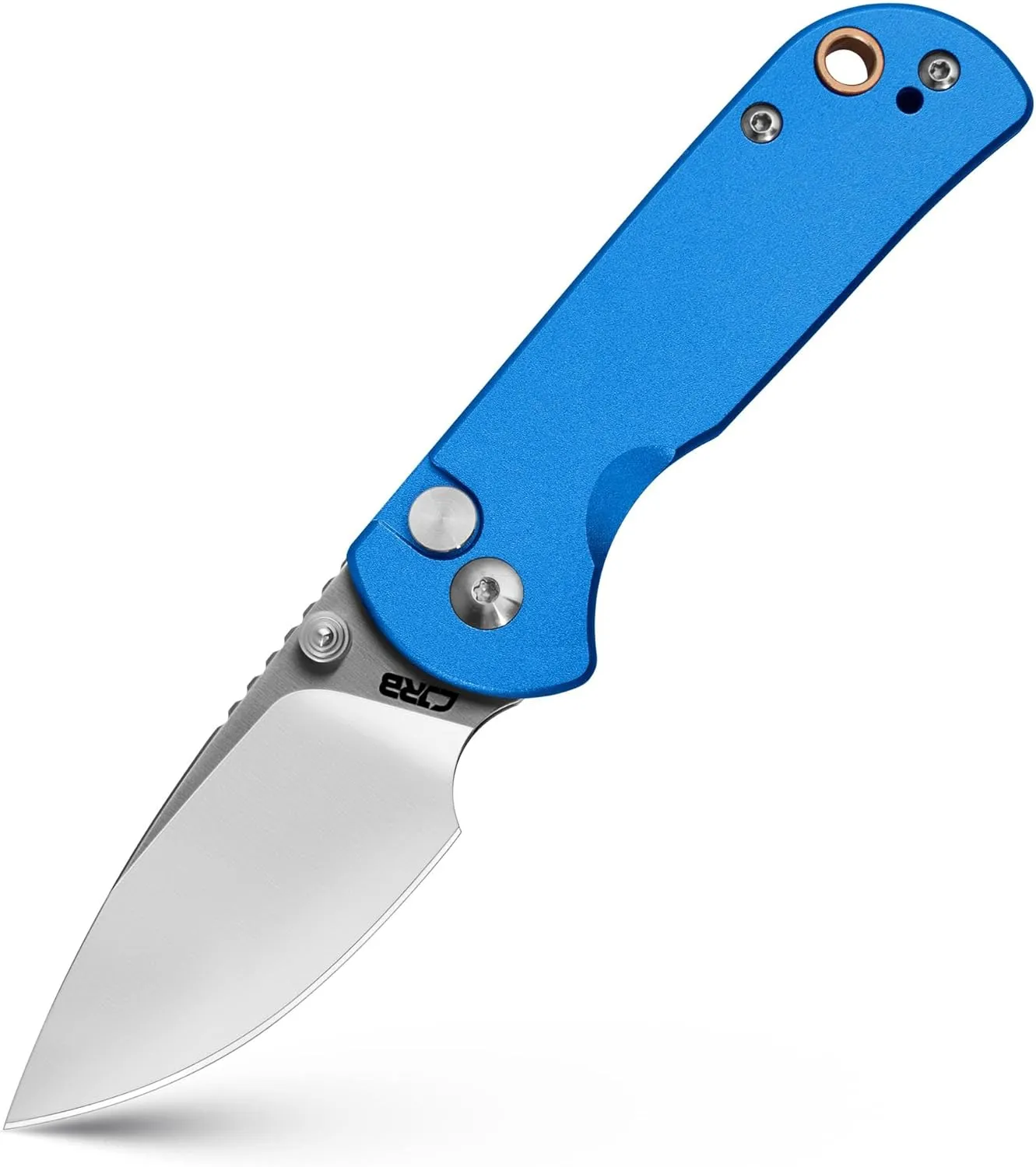 CJRB CUTLERY Pocket Knife for EDC Mica (J1934) Thumb Studs Folding Knife with 2.36" AR-RPM9 Steel Blade and Blue Aluminum Handle,Ideal for Outdoor Hunting Camping