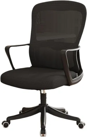 Classic Office Chair Ergonomic Office Home Desk Mesh Fixed Armrest, Executive Computer Chair with Lumbar Support Desk Task Chair(Black)