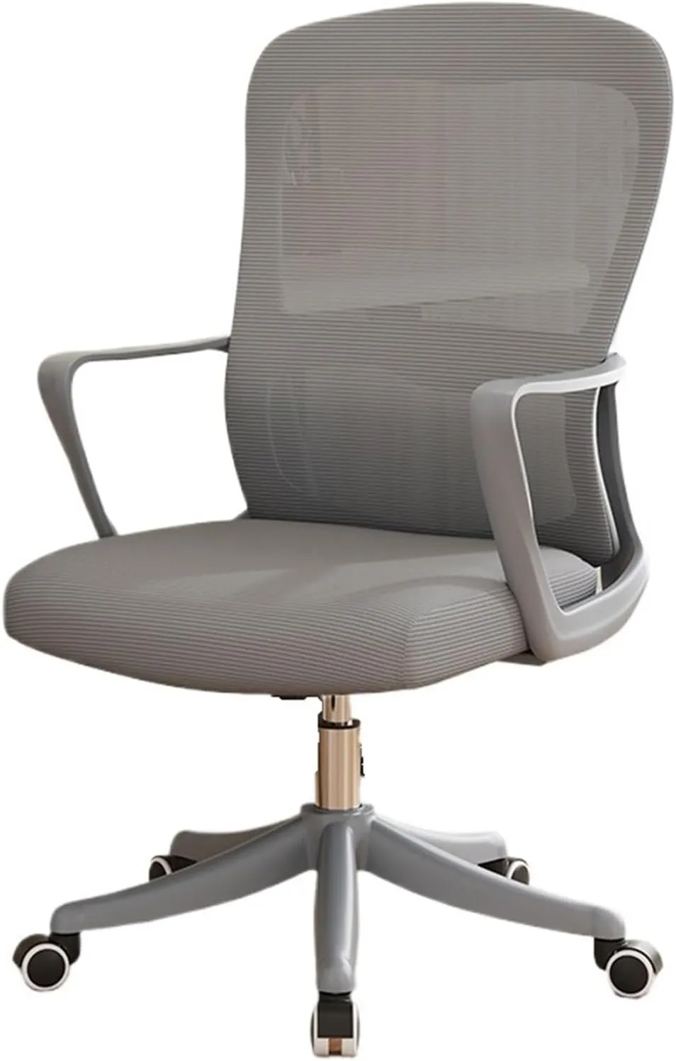 Classic Office Chair Ergonomic Office Home Desk Mesh Fixed Armrest, Executive Computer Chair with Lumbar Support Desk Task Chair(Gris)