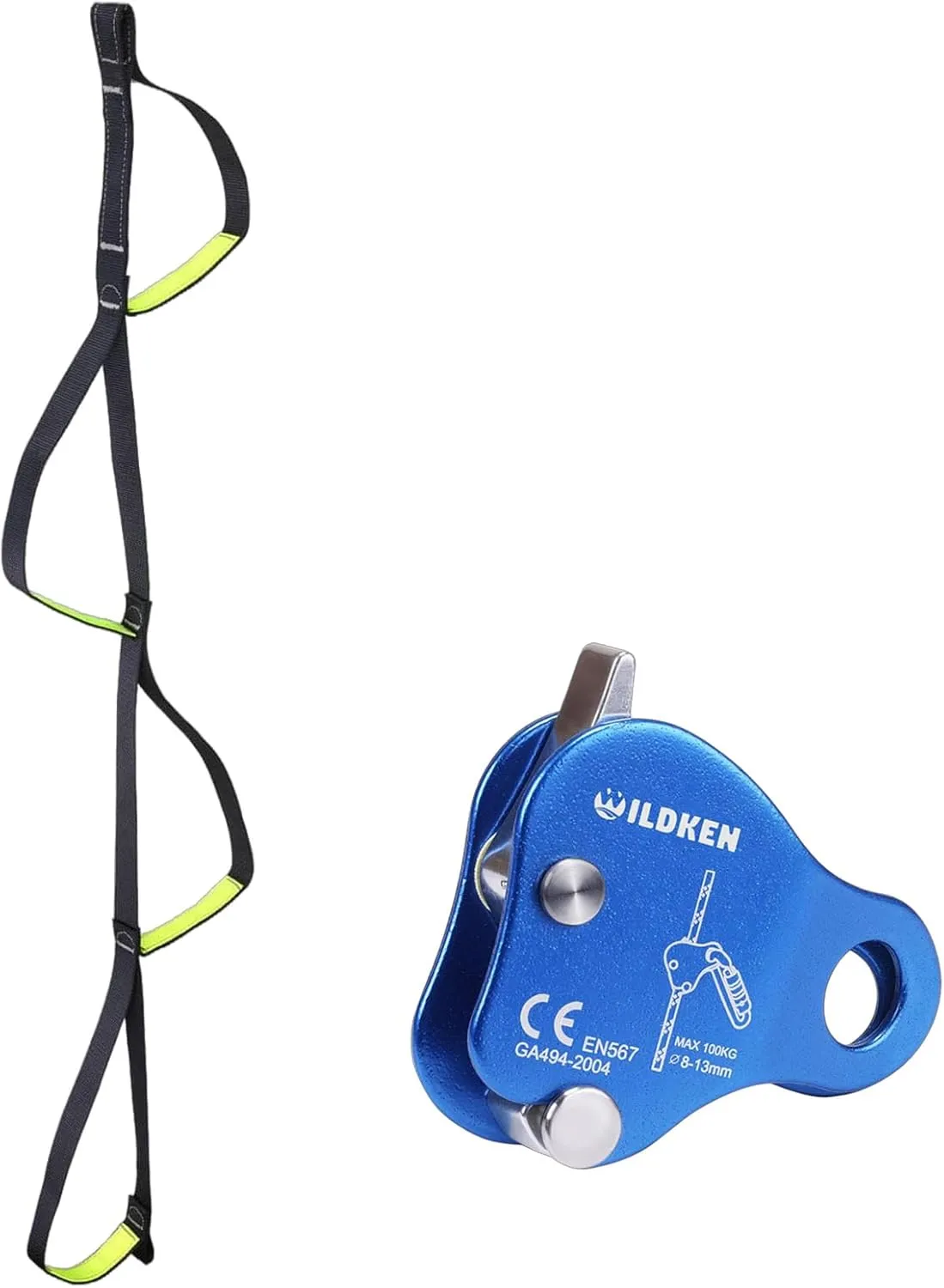 Climbing Aider 4 Step Foot Ascender Loop Climbing Rope Ladder Etrier Aid Tool for Rock Climbing, Climbing Ascender Fall Protection Belay Device Climbing Rope Grab for Rock Climbing