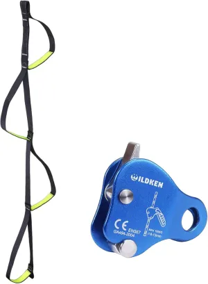Climbing Aider 4 Step Foot Ascender Loop Climbing Rope Ladder Etrier Aid Tool for Rock Climbing, Climbing Ascender Fall Protection Belay Device Climbing Rope Grab for Rock Climbing