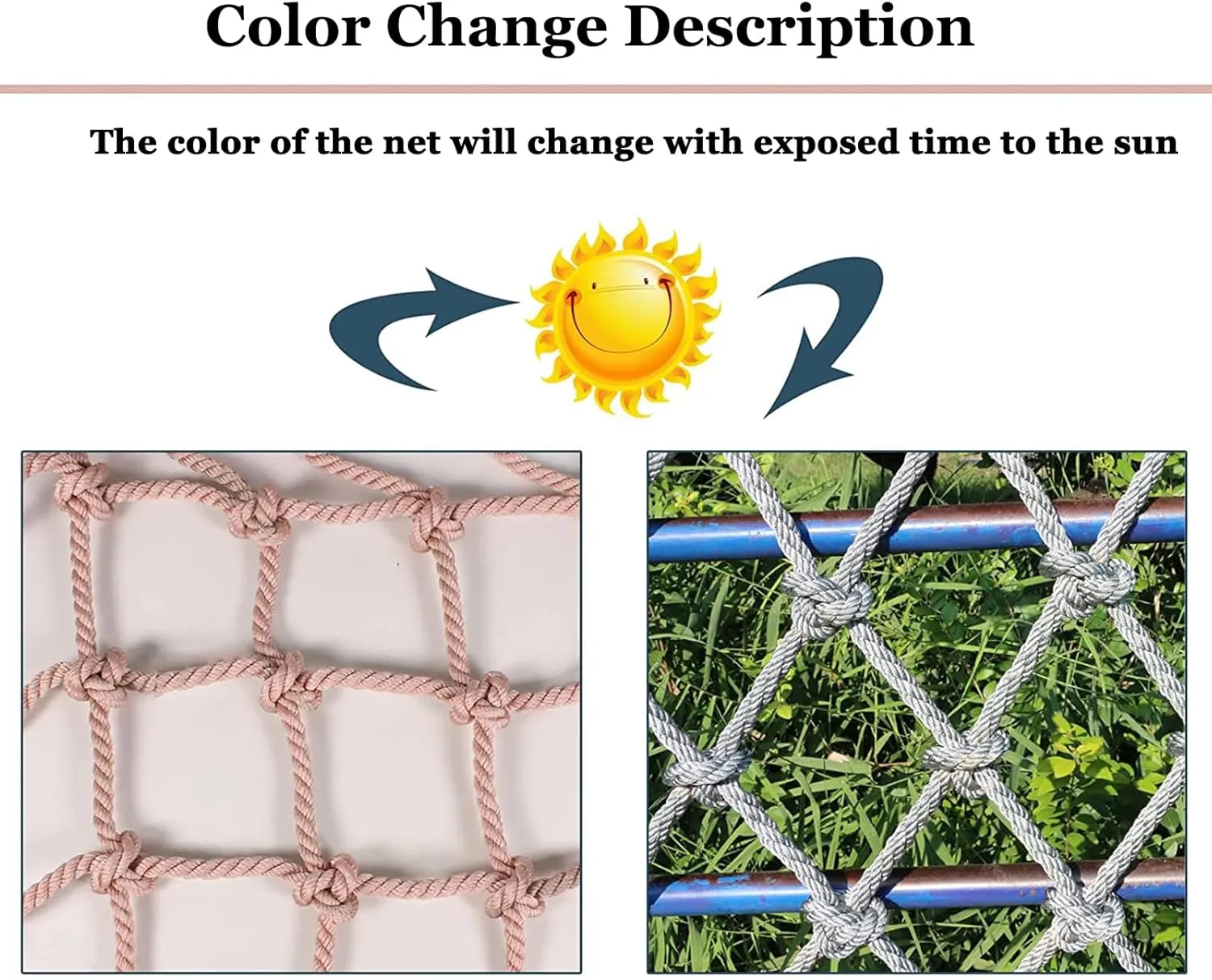 Climbing Cargo Net Climbing Net for Outdoor Playground Safety Net Heavy-Duty Rope Fence Stair Balcony Railing Protection Net,1Mx1M(3.3FTx3.3FT)