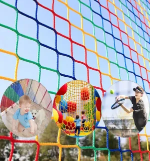 Climbing Cargo Net for Kids Outdoor Balcony Safety Net Rope Netting Playground Stairway Railing Safety for Children Pets Toys Knotless Polyester Sports Netting3.3X33FT