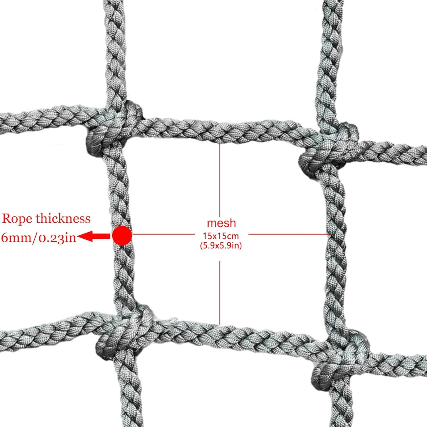 Climbing Cargo Net, Heavy Duty Playground Climbing Rope Netting, Safety Nets for Treehouse Protection, Balcony Protection Fences,3 * 4m(10 * 13ft)