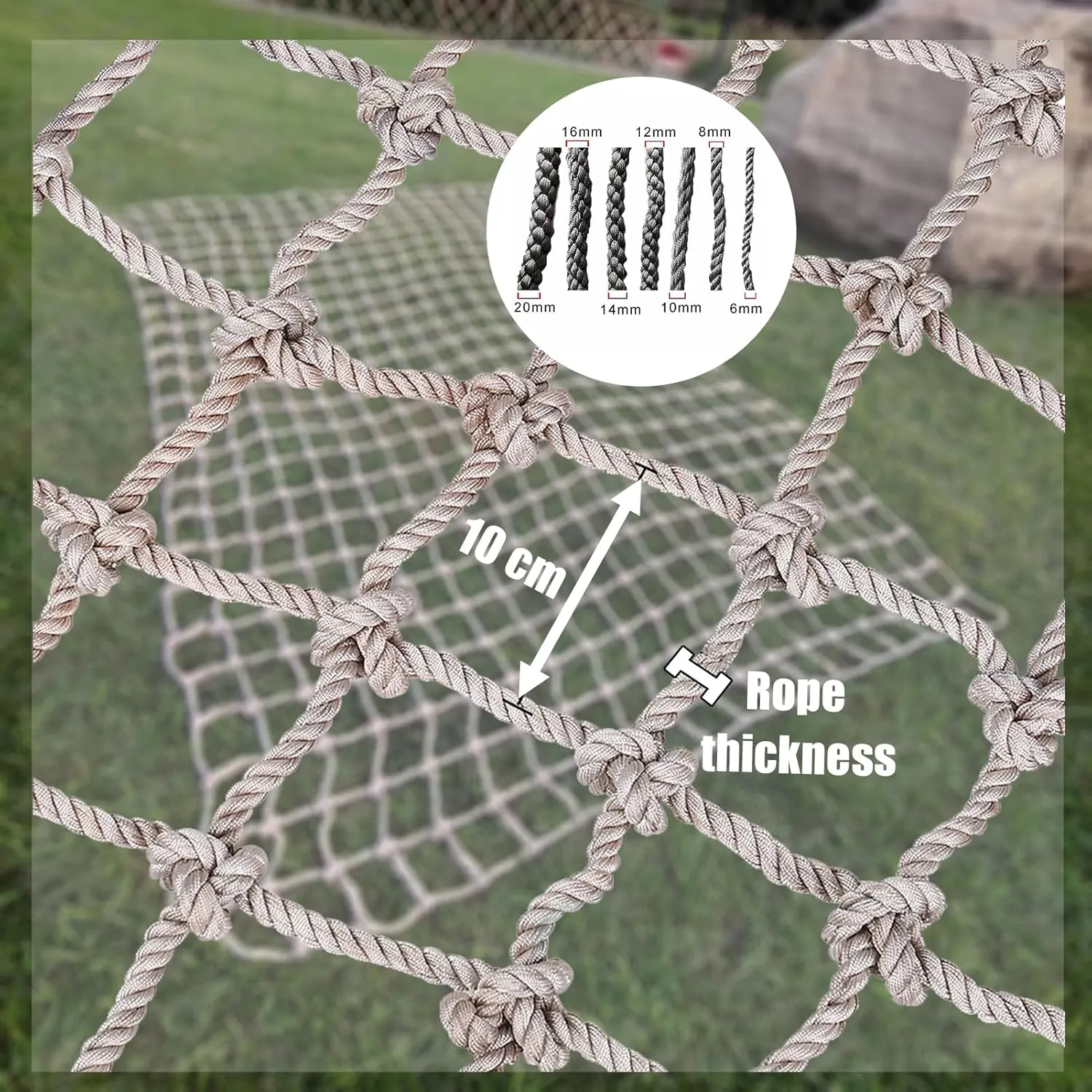 Climbing Cargo Net Kids Playground Safety Net Heavy Duty Polyamide Frame Netting Rope Climbing Net for Training Equipment Plant Support,1.5 * 2m
