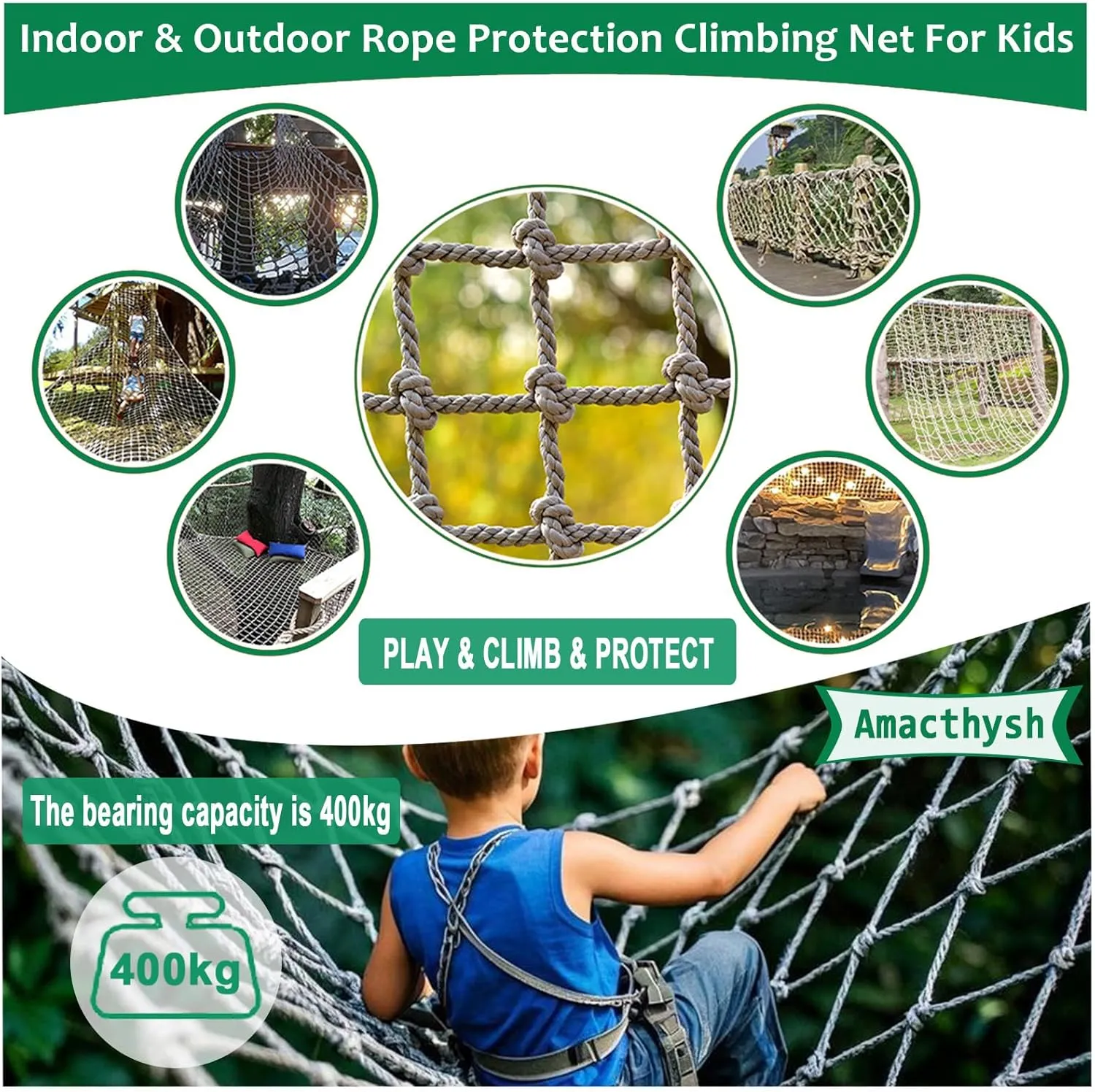 Climbing Cargo Net Kids Playground Safety Net Heavy Duty Polyamide Frame Netting Rope Climbing Net for Training Equipment Plant Support,1.5 * 2m