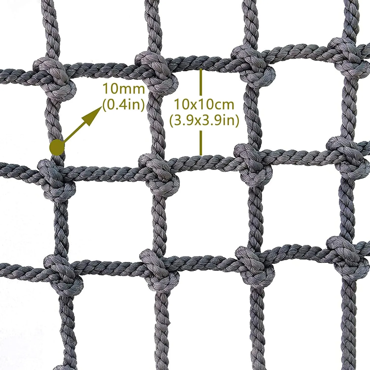 Climbing Cargo Net, Outdoor Playground Heavy Duty Climbing Net for Adults, Rope Ladder for Obstacle Courses Training,3 * 4m(10 * 13ft)