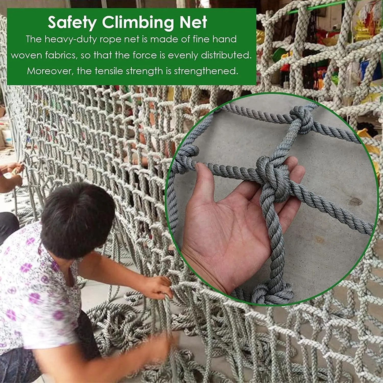 Climbing Cargo Net, Outdoor Playground Heavy Duty Climbing Net for Adults, Rope Ladder for Obstacle Courses Training,3 * 4m(10 * 13ft)