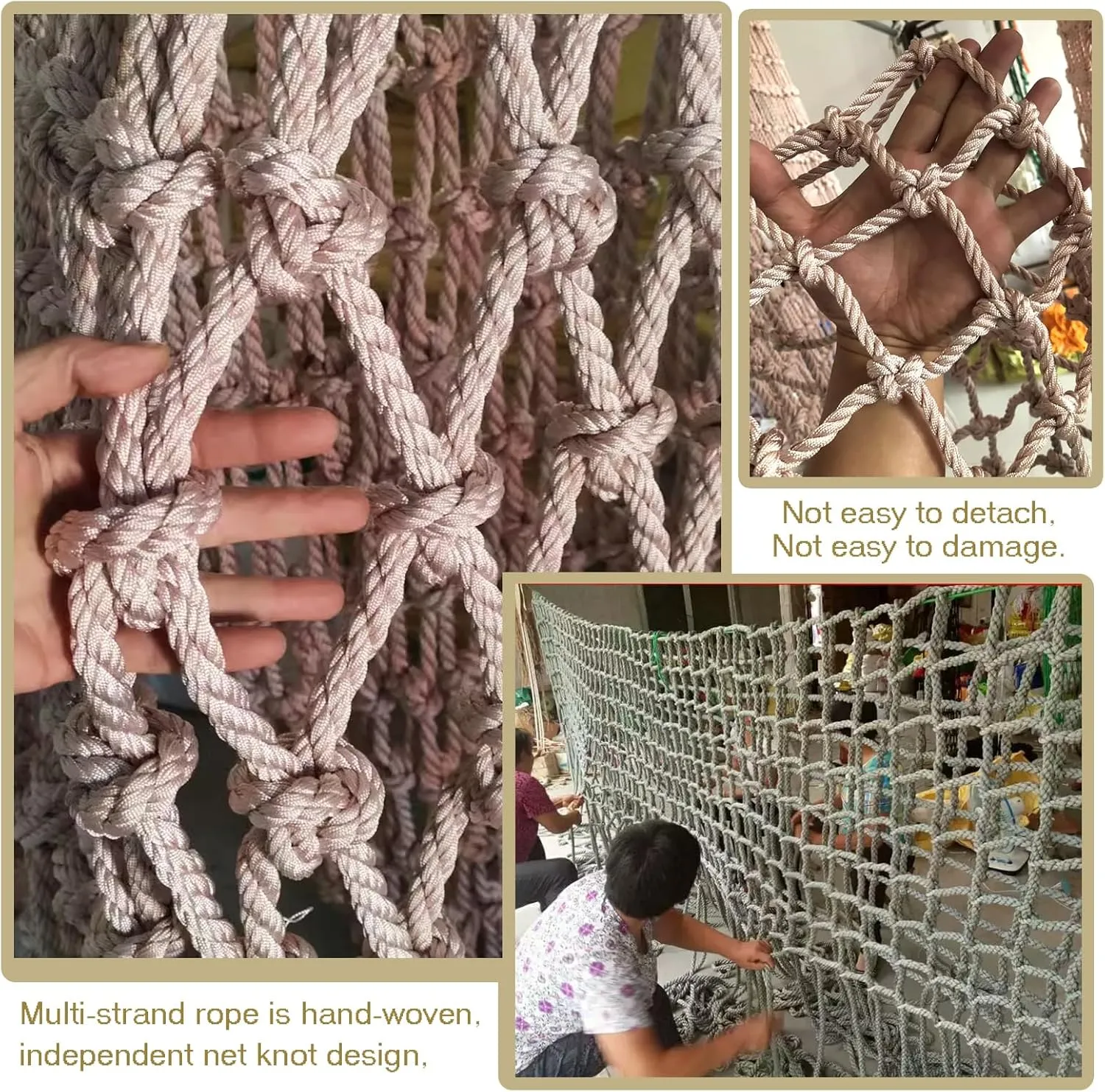 Climbing Cargo Net Playground Safety Net,Indoor and Outdoor Sturdy and Durable Polyamide Safety Net,Playing,Support(Size:100 * 100 cm)
