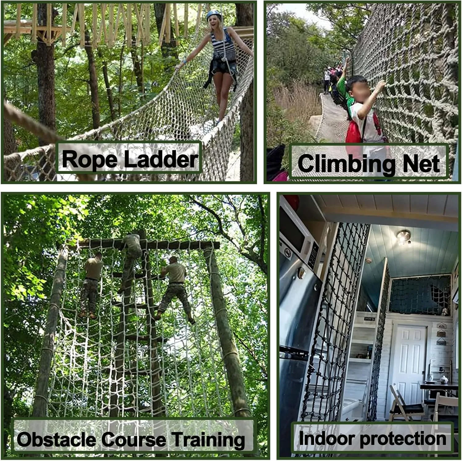 Climbing Cargo Net Polyamide Playground Safety Net 0.24" Thick Heavy Duty Climbing Frame Net Outdoor Tree House Hammock Rope Ladder Truck Trailer Net,6.6x32.8ft