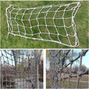 Climbing Cargo Net Safety Climbing Rope Net for Kids Outdoor Play Equipment Rope Ladder Jungle Gyms Playground Swingset Treehouse Obstacle Training,26.2 * 29.5ft