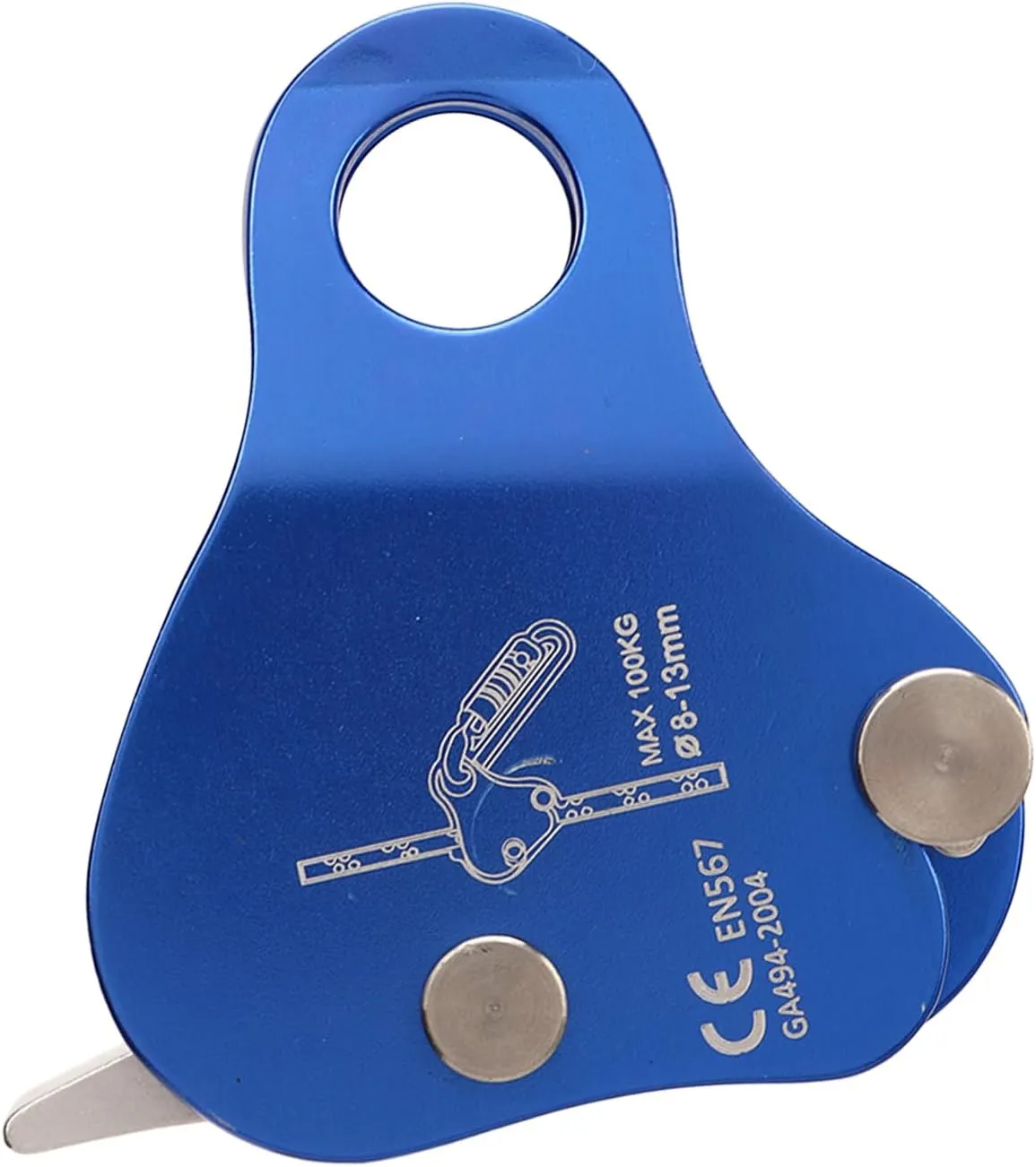 Climbing Fall Protection Belay Device Ascender, Aluminum Alloy Climbing Rope Grab, Heavy Duty Climbing Rescue Large Rigging Plate for Mountaineering Rock Downhill Aerial Work
