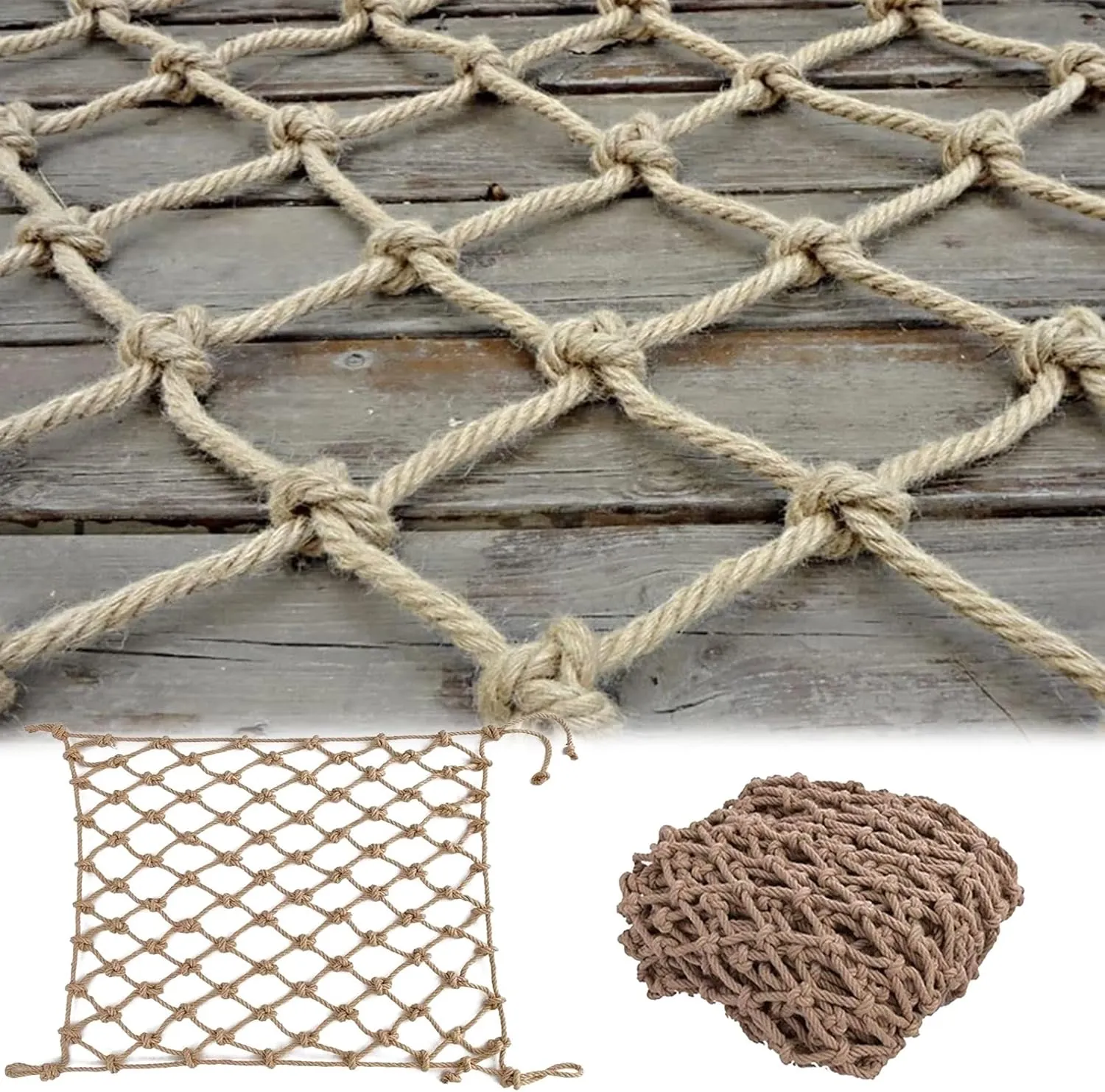 Climbing Frame Net, 10x16FT / 3x5(M) Rope Netting Climbing Cargo Nets Playground Kids Child Rock Ladder Wall Hammock Tree House Playset Swingset (Rope Dia 1cm)