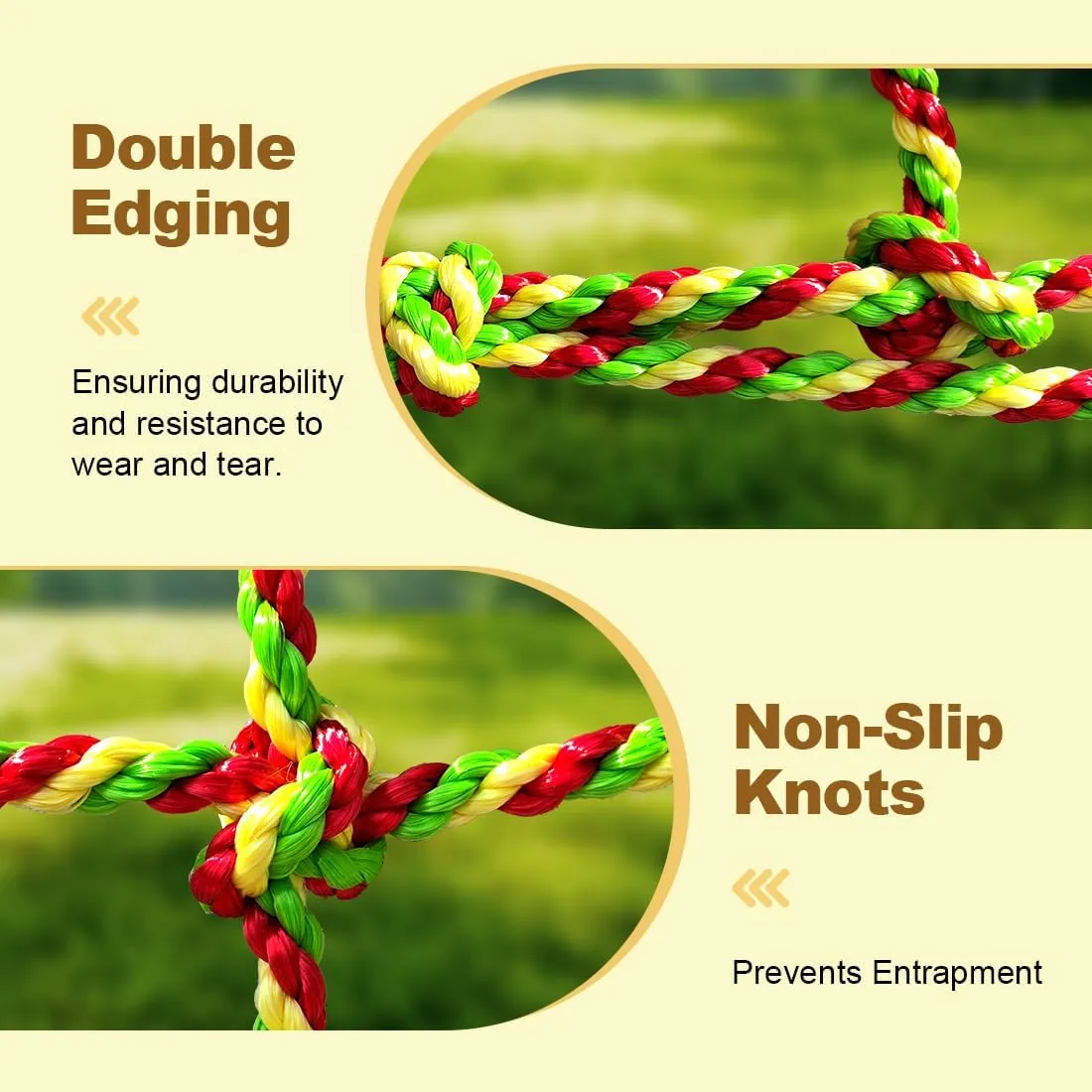 Climbing Net, 3.3ft X 6.6ft Polyester Climbing Cargo Net for Kids Outdoor, Heavy Duty Large Military Playground Equipment, Rope Ladder, Swingset, Indoor & Outdoor, Treehouse, Jungle Gyms