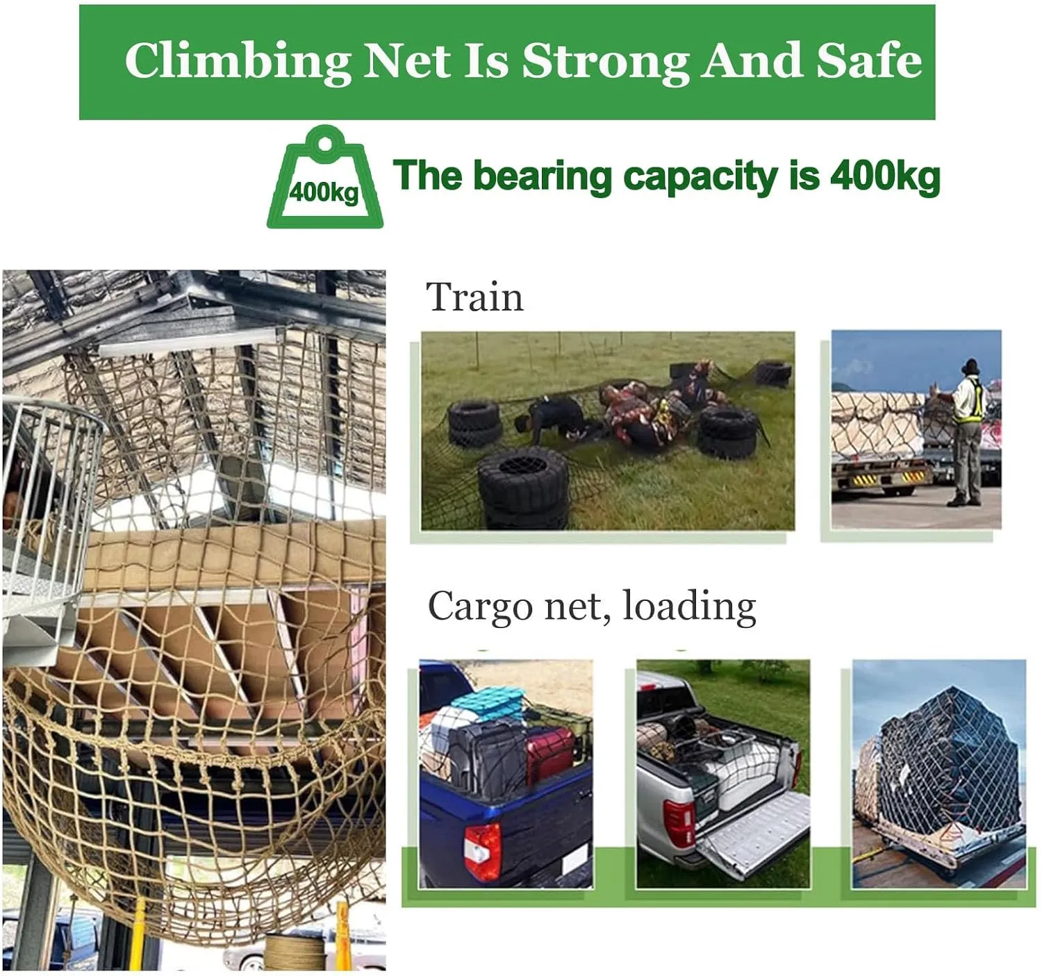 Climbing Net for Kids Adults Polyamide Heavy Duty Climbing Cargo Net Rope Ladder Playground Safety Net Outdoor Tree House Swing Hammock Stair Balcony Railing Protection Net,6.6x11.5ft