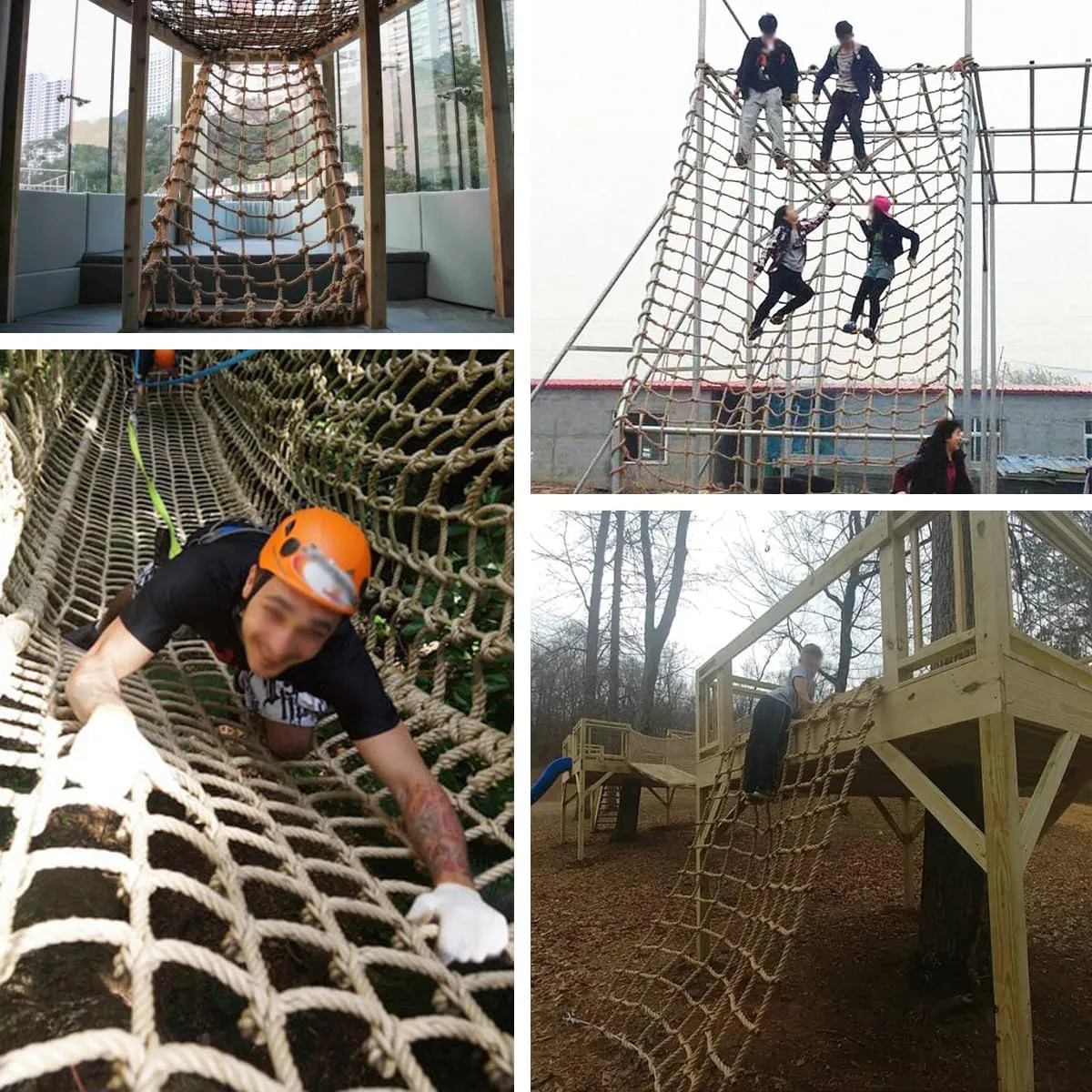 Climbing Net for Kids and Adults,16mm Thick Jute Hemp Rope Nets,Playground Play Climbing Net,Outdoor Treehouse Rope Ladder Hammock,Heavy Duty Large Military Climbing Net for Outdoor(Size:0.5mx8m)
