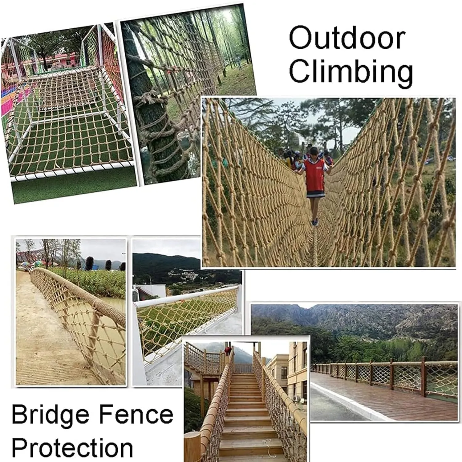 Climbing Net, Hemp Rope Net for Obstacle Training Indoor Outdoor, Heavy Duty Cargo Net Climbing Rope (Size : 2 * 3m(6.6 * 9.9ft))