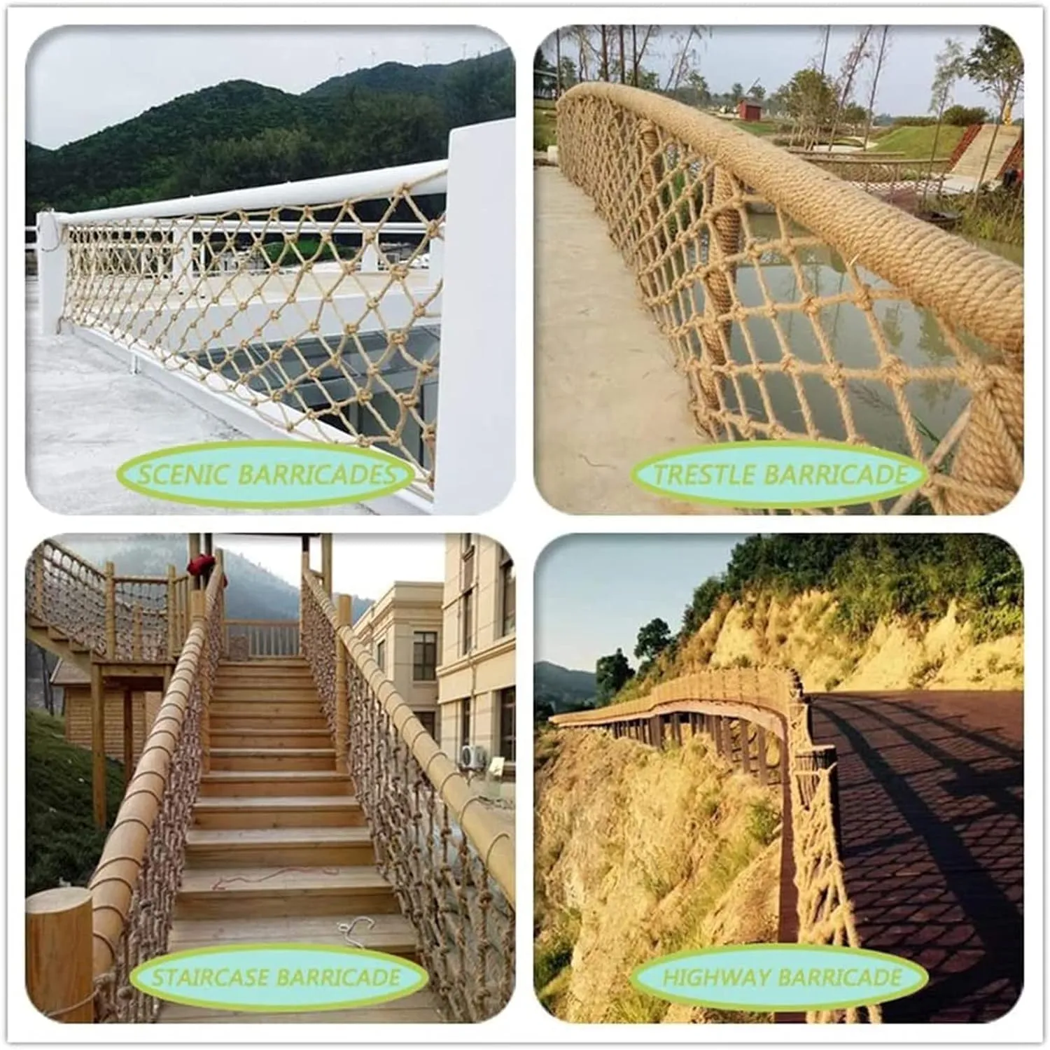 Climbing Net, Hemp Rope Net for Obstacle Training Indoor Outdoor, Heavy Duty Cargo Net Climbing Rope (Size : 2 * 3m(6.6 * 9.9ft))