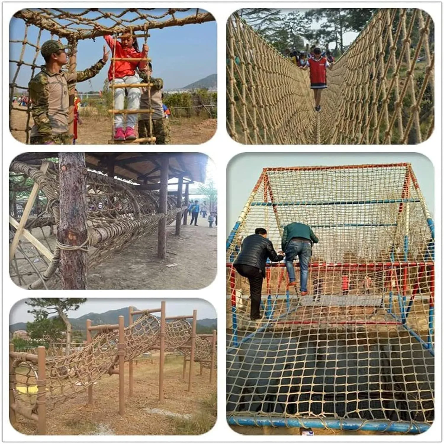 Climbing Net, Hemp Rope Net for Obstacle Training Indoor Outdoor, Heavy Duty Cargo Net Climbing Rope (Size : 2 * 3m(6.6 * 9.9ft))