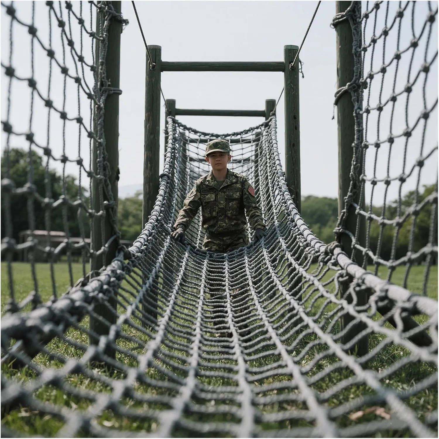 Climbing Net, Outdoor Treehouse Playground Climbing Net, Heavy Duty Cargo Net, Truck Trailer Cargo Protection Net,2 * 5m(6.6 * 16.4ft)
