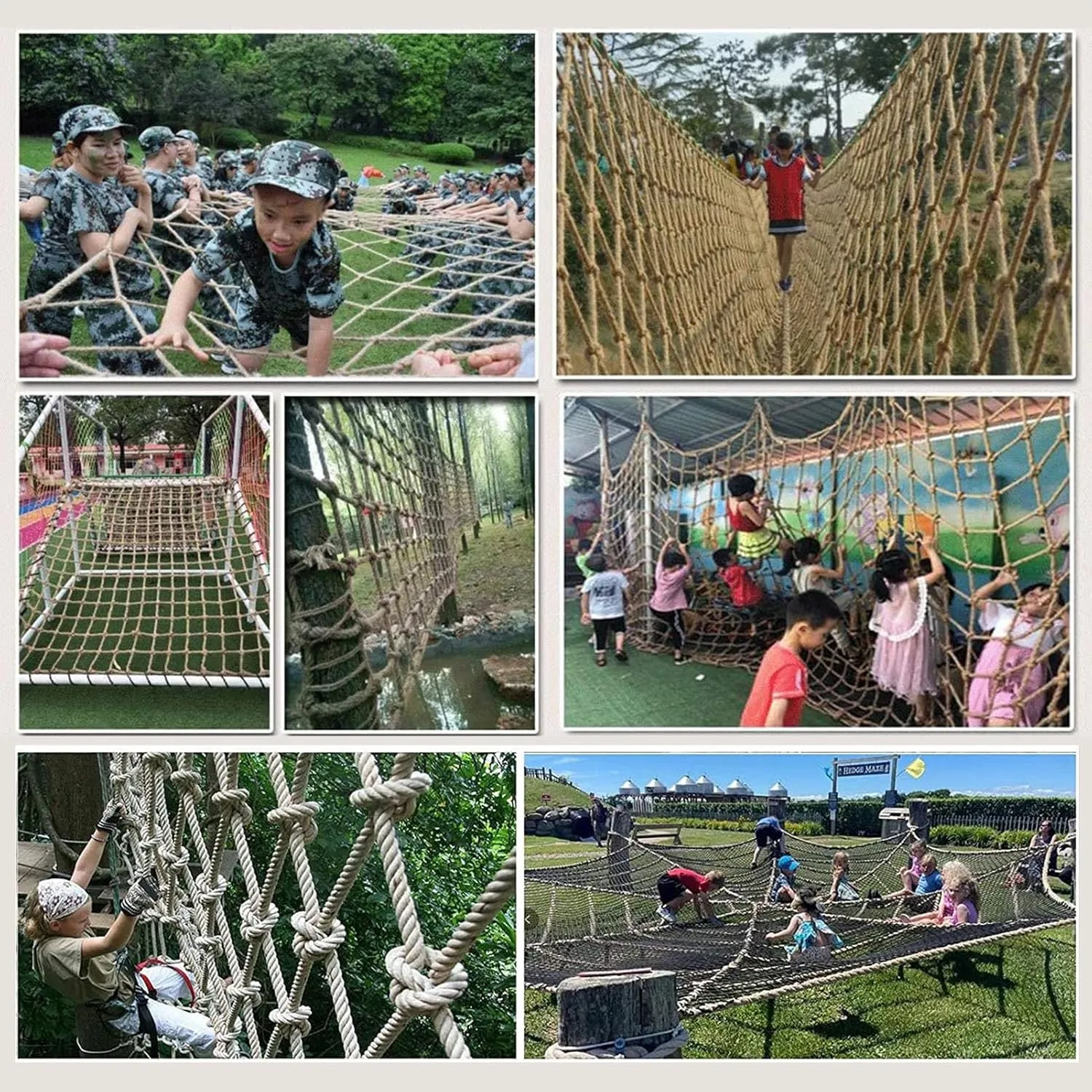 Climbing Net, Outdoor Treehouse Playground Climbing Net, Heavy Duty Cargo Net, Truck Trailer Cargo Protection Net,2 * 5m(6.6 * 16.4ft)