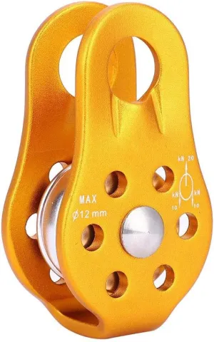 Climbing Pulley Aluminium Metal Alloy Large Pulley Heavy Duty Single Swivel Rope Pulley for Block Climbing Safety Equipment