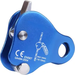 Climbing Rope Grab Fall Protection Device, Aluminum Alloy Ascender for Rock Climbing, Tree Arborists, Mountaineering & Rescue, Rope Grip for 8-13Mm Ropes