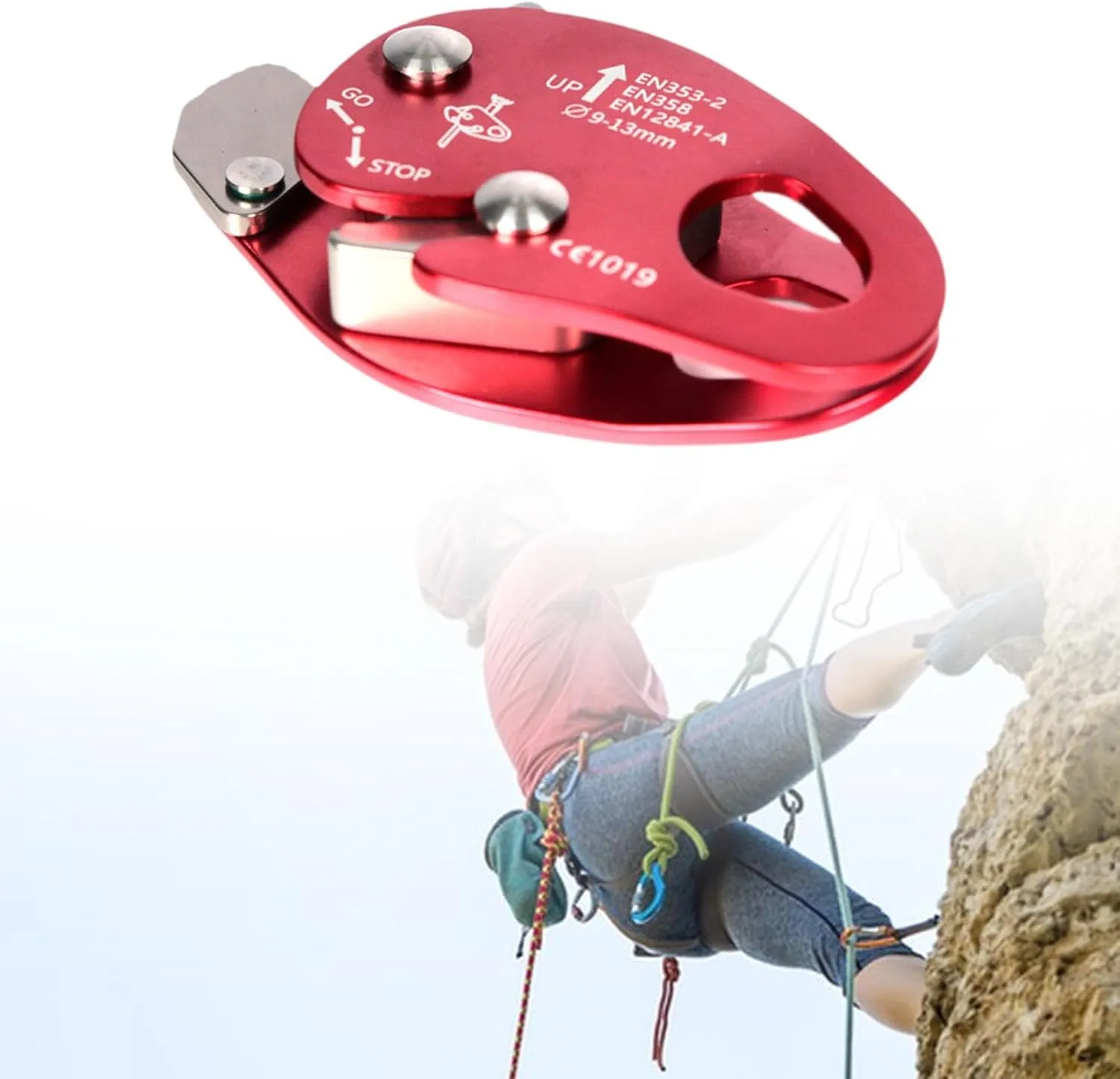 Climbing Rope Grab Falling Arrester Rope Gear Adjuster Protection for Tree Arborist Rocking Rappelling Outward Bound Training