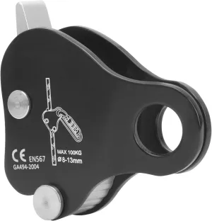 Climbing Rope Grab, Outdoor Rock Climbing Stop Descender, Climbing Self Braking Grab, Climbing Fall Rope Grab for Downhill, Caving Protection, Sturdy, Black