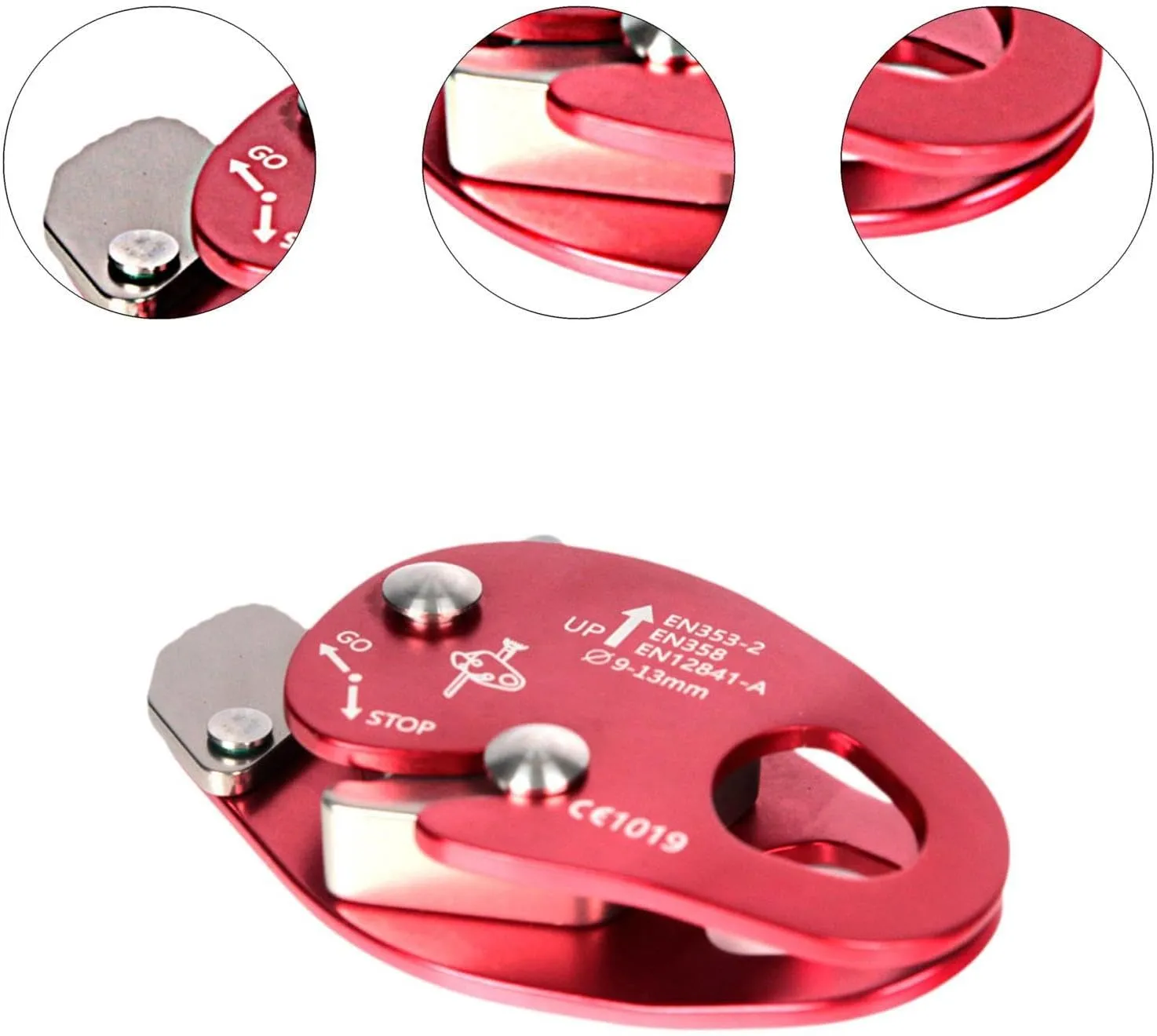 Climbing Rope Grab Protection Belay Rope Gear Adjuster Fall Arrester for Tree Arborist Rocking Outdoor Rappelling Expedition