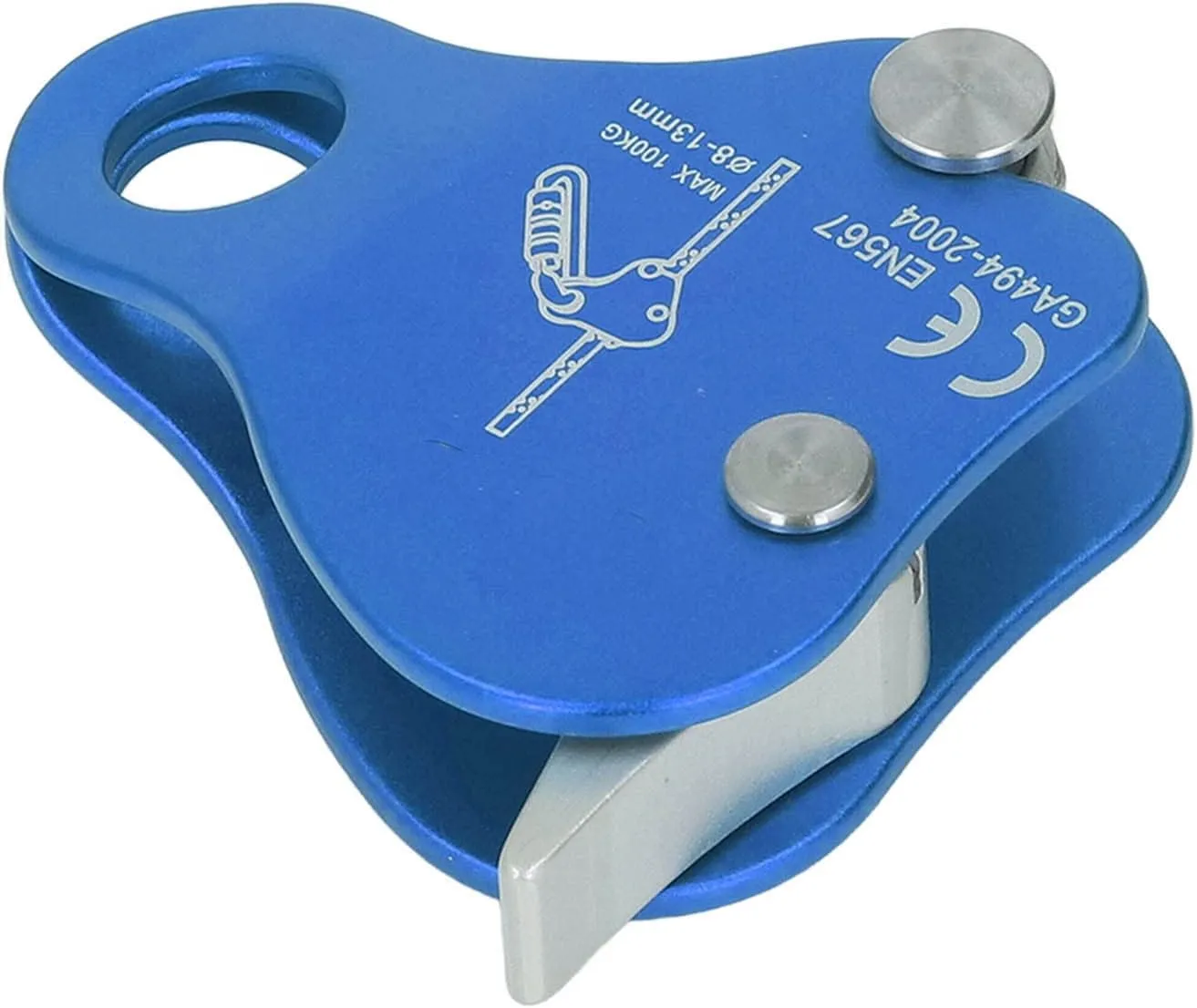 Climbing Rope Grab, Sturdy Aluminum Alloy, CE Certified Safety, Quick Installation, for High Altitude Work, Engineering Protection, Cave Exploration, Rappelling (Blue)
