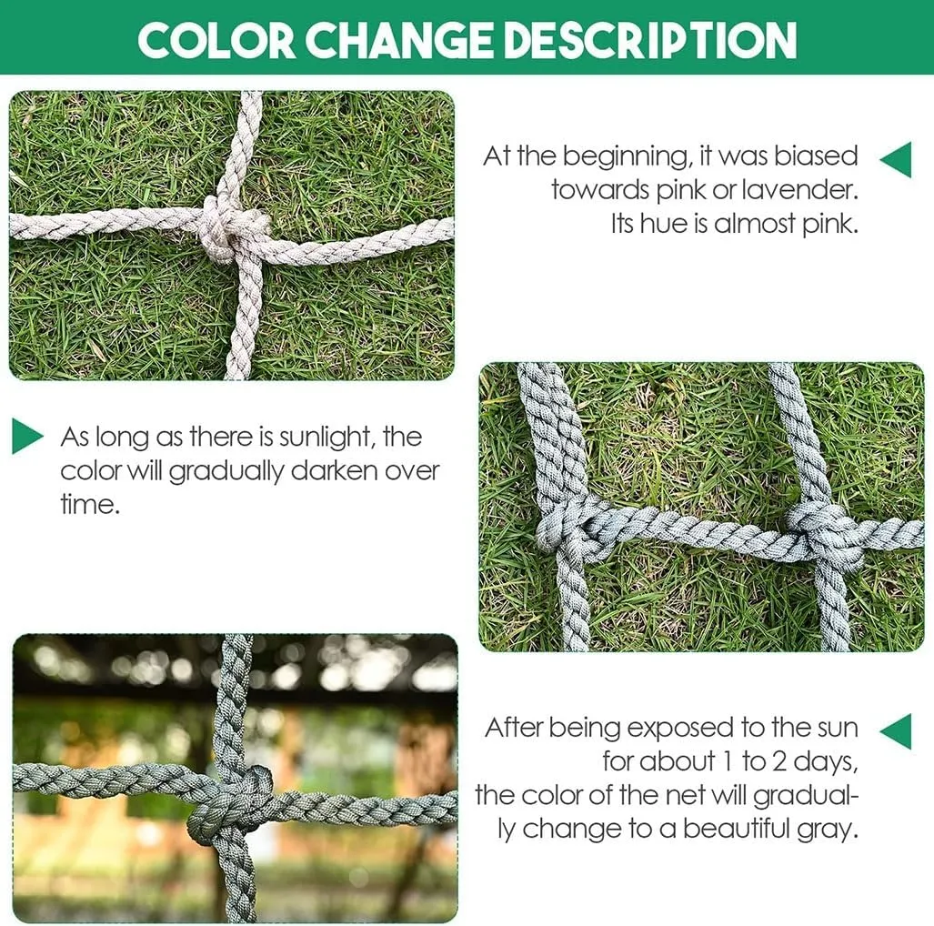 Climbing Rope Net Climbing Net for Kids Adult Playground Tree Nylon Play Giant Mesh Heavy Duty Cargo Toddler Climbing Climb Net Netting Nets for Adults Outdoor Swing Set Swingset Ladder Toys