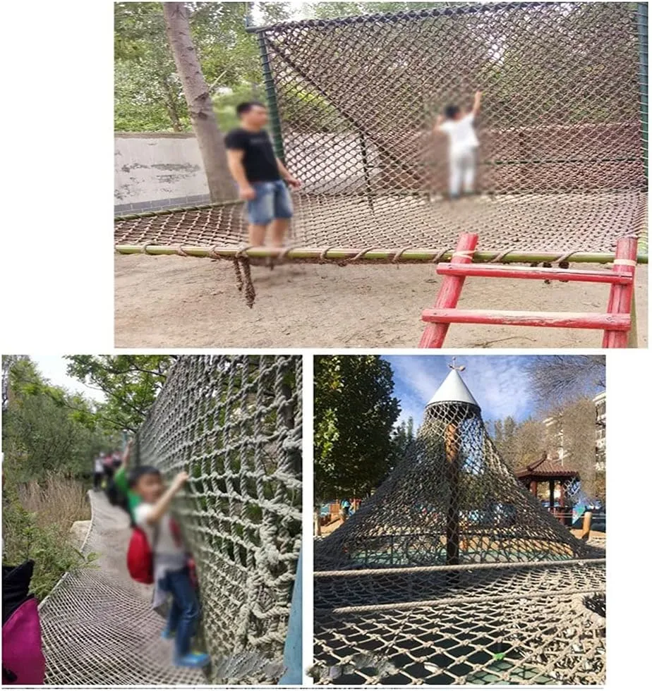 Climbing Rope Net Climbing Net for Kids Adult Playground Tree Nylon Play Giant Mesh Heavy Duty Cargo Toddler Climbing Climb Net Netting Nets for Adults Outdoor Swing Set Swingset Ladder Toys