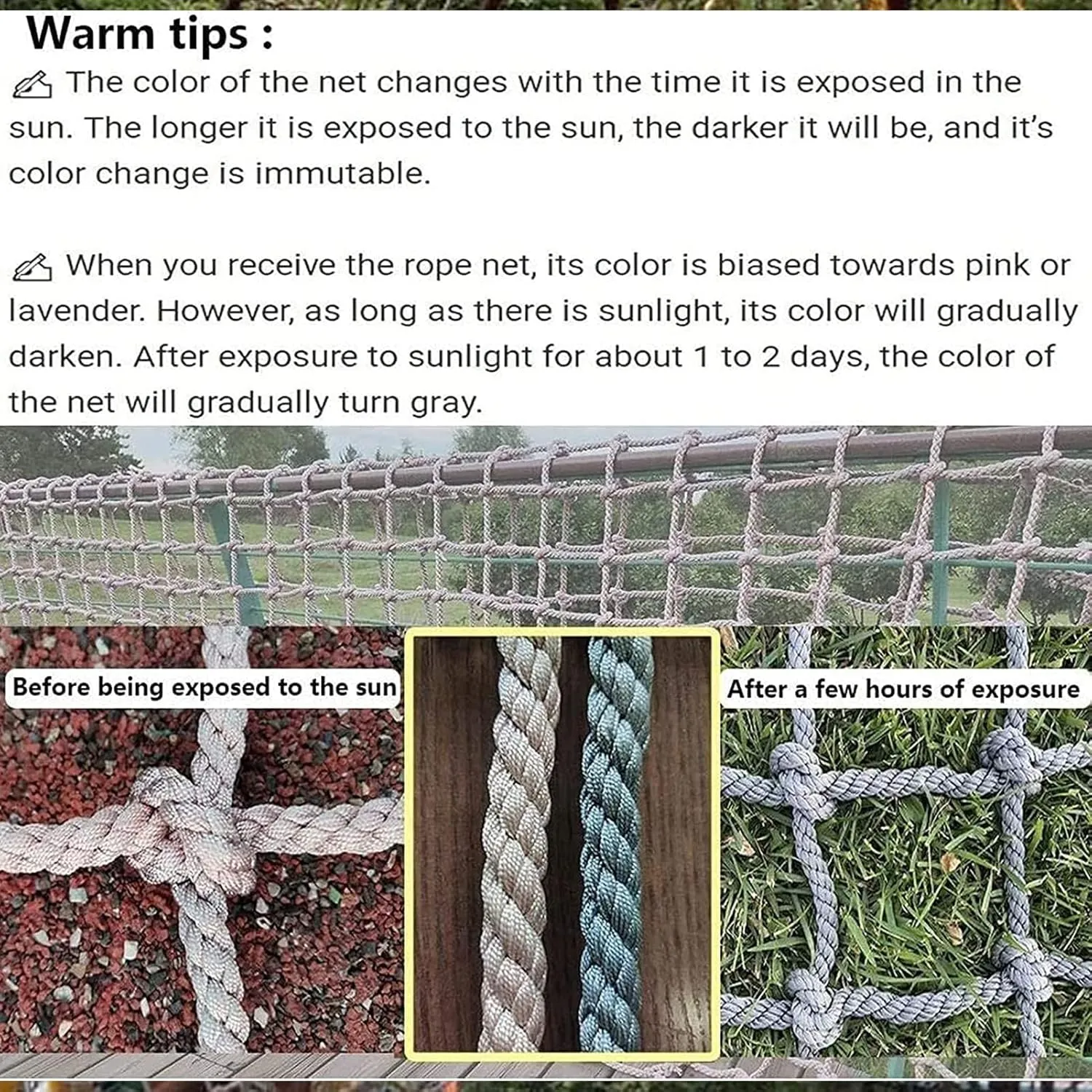 Climbing Rope Safety Net Climbing Cargo Net for Kids Outdoor Playground Net Antifall Protection Net Cargo Rope Ladder Truck Trailer Fence Netting,1x2m(3.3x6.6ft)