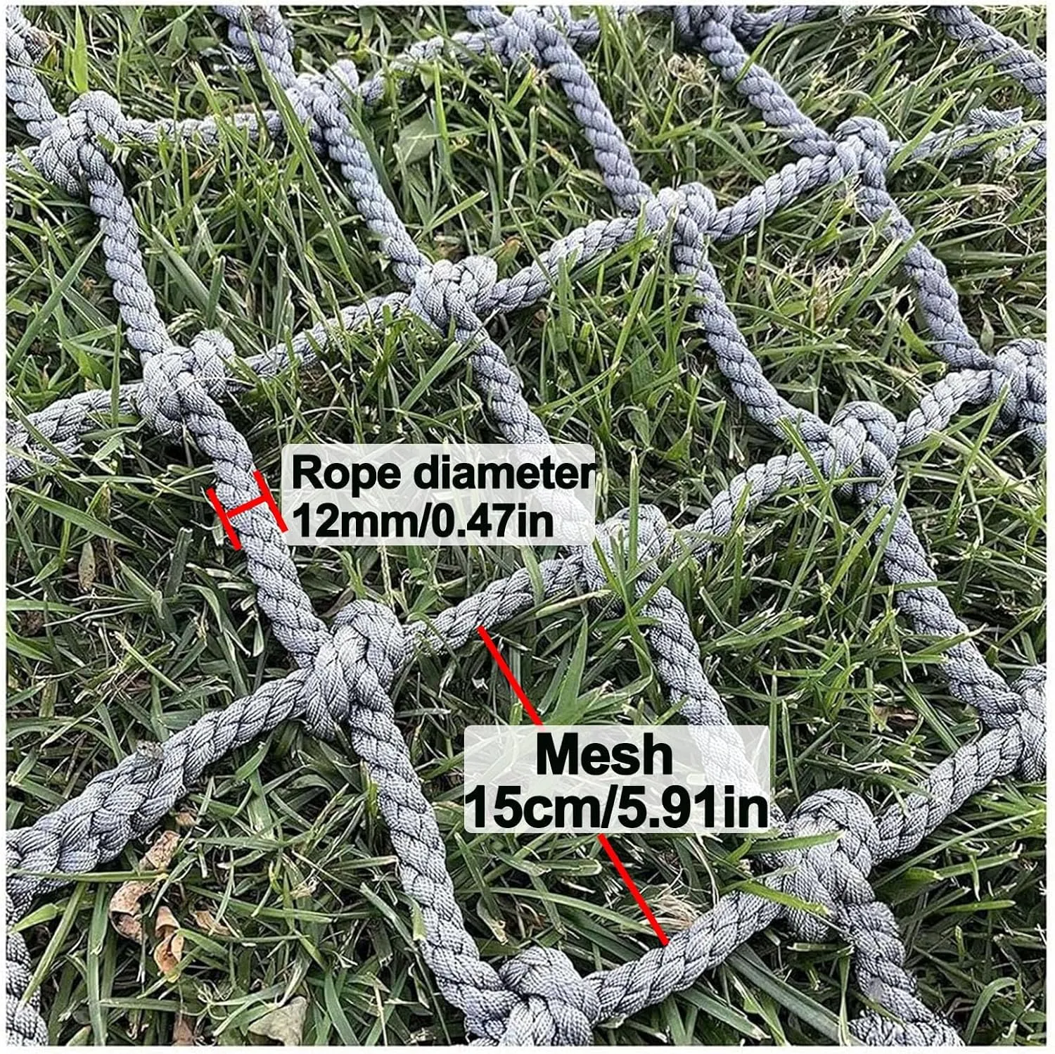 Climbing Rope Safety Net Climbing Cargo Net for Kids Outdoor Playground Net Antifall Protection Net Cargo Rope Ladder Truck Trailer Fence Netting,1x2m(3.3x6.6ft)