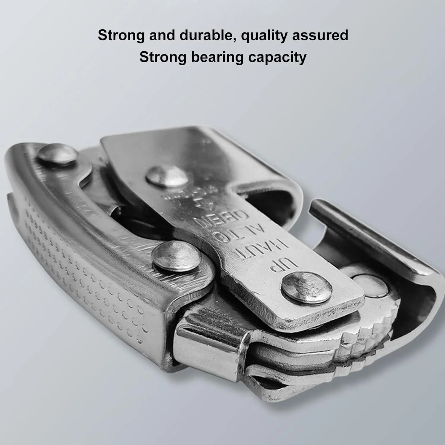 Climbing Self Locking Rope Grab, Alloy Steel Climbing Anti Fall Rope Grab with Strong Bearing, Climbing Ascender for Rock Climbing Fire Rescuing Industrial Equipment
