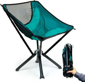 CLIQ Portable Chair Version 1.0 - Lightweight Folding Chair for Camping - Supports 300 Lbs - Perfect for Outdoor - Aqua