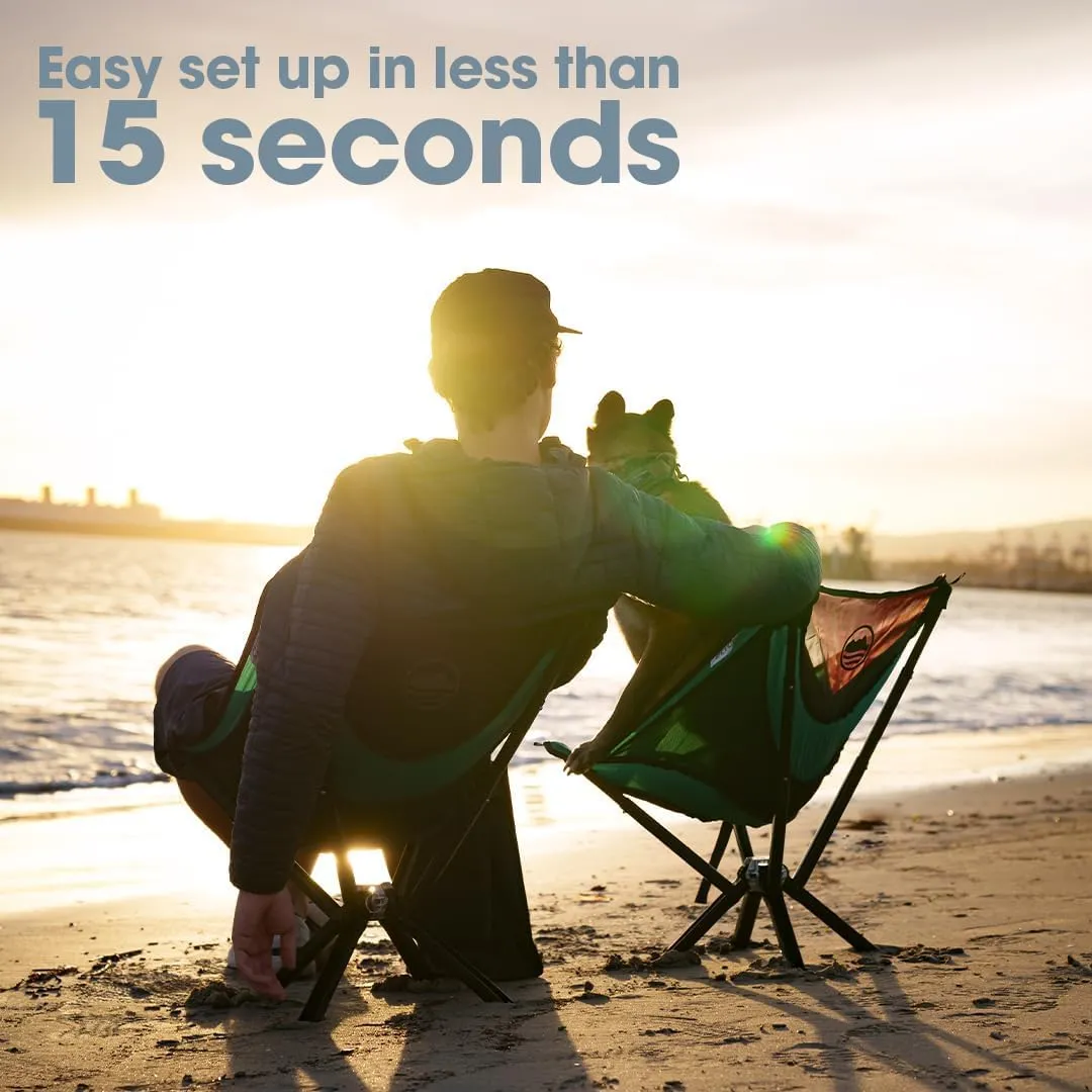 CLIQ Portable Chair Version 1.0 - Lightweight Folding Chair for Camping - Supports 300 Lbs - Perfect for Outdoor Ocean