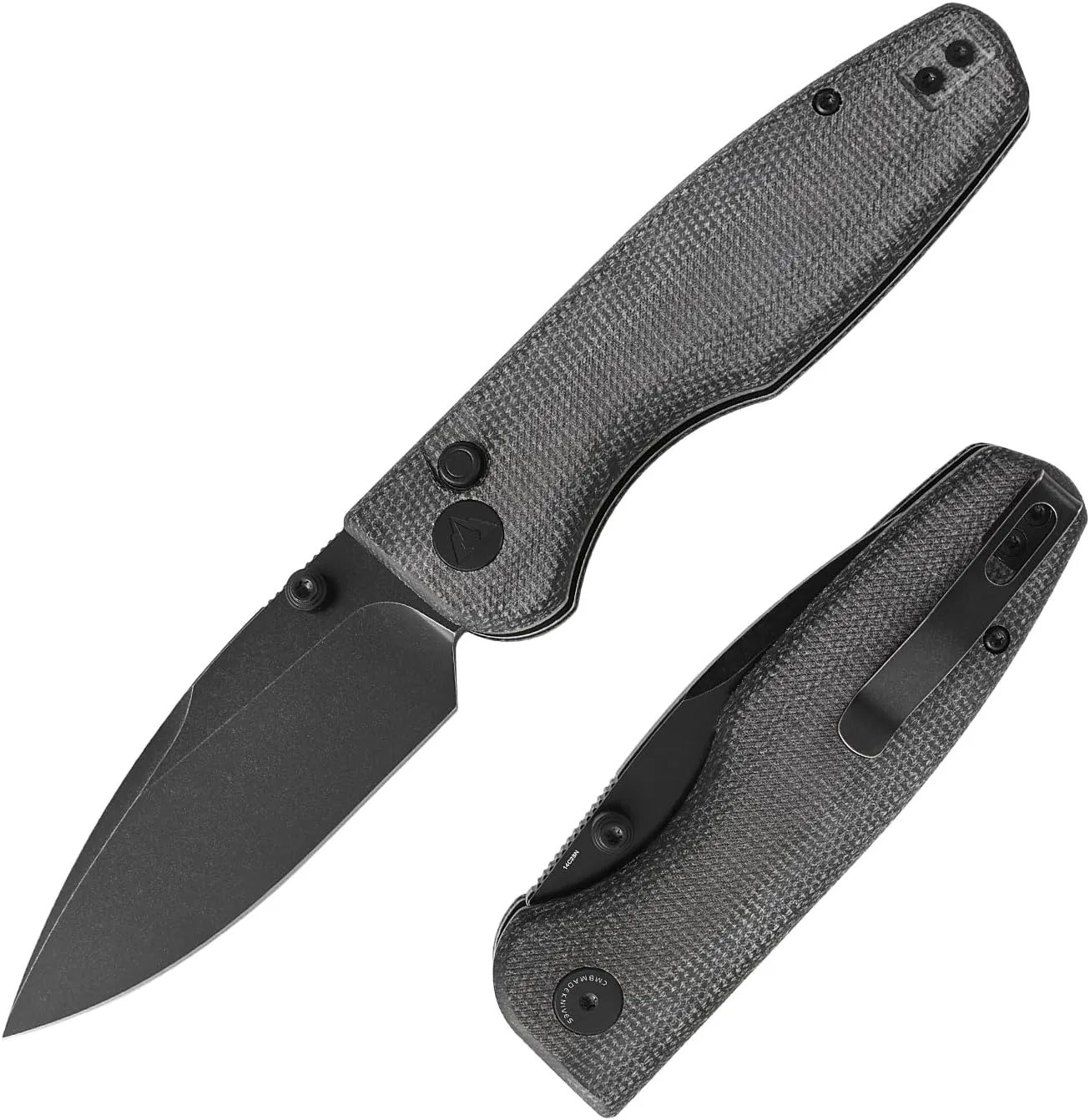 CMB Predator V3 Pocket Folding Knife for EDC with 3.42" Micarta Handle 14C28N Steel Blade Camping Hiking Knife with Pocket Clip for Men Women CMB-19 (CMB-19B)