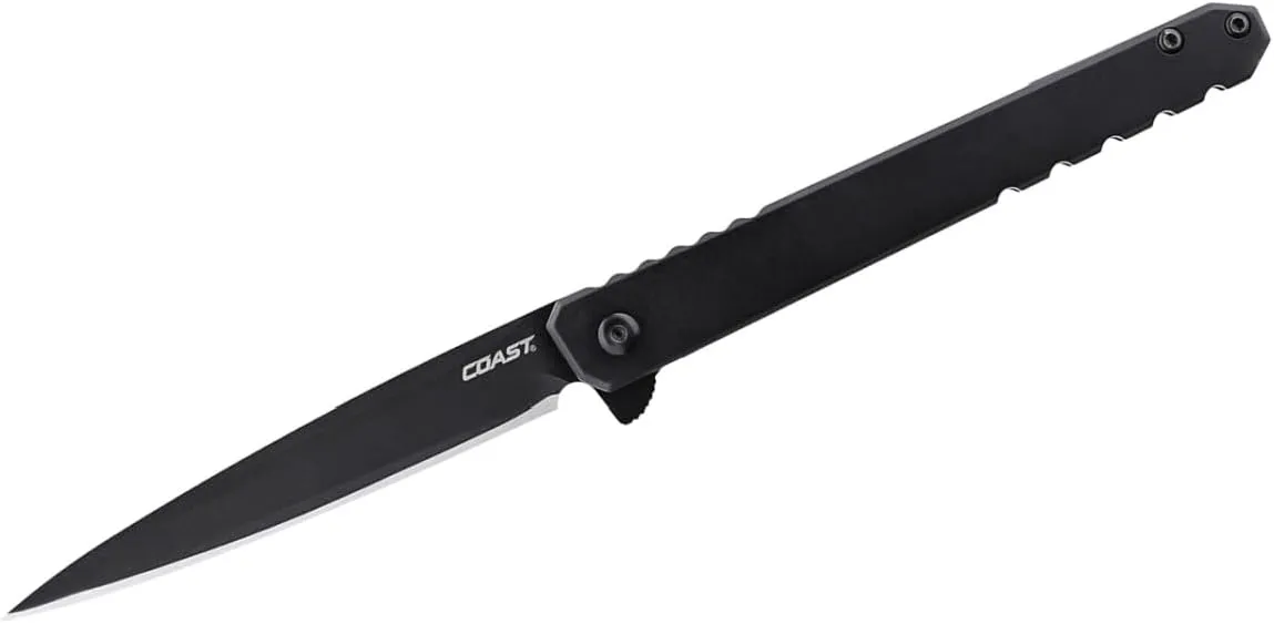 COAST Founder's Collection ORIGIN EDC LX532 Folding Pocketknife, Flipper Tab, Frame Lock, Pocket Clip, Stainless-Steel, Black