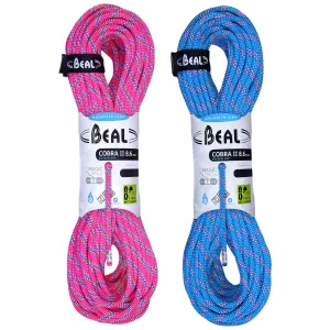 Cobra II (8.6mm, 2x60m) - unicore golden dry, blue/fuchsia, half ropes