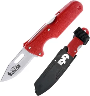 Cold Steel Click N Cut - Slock Master Fixed Blade Knife | Durable 420J2 Steel Compact Hunting & Hiking Multiple Replaceable Blades | Sheath & 3 Blades Included